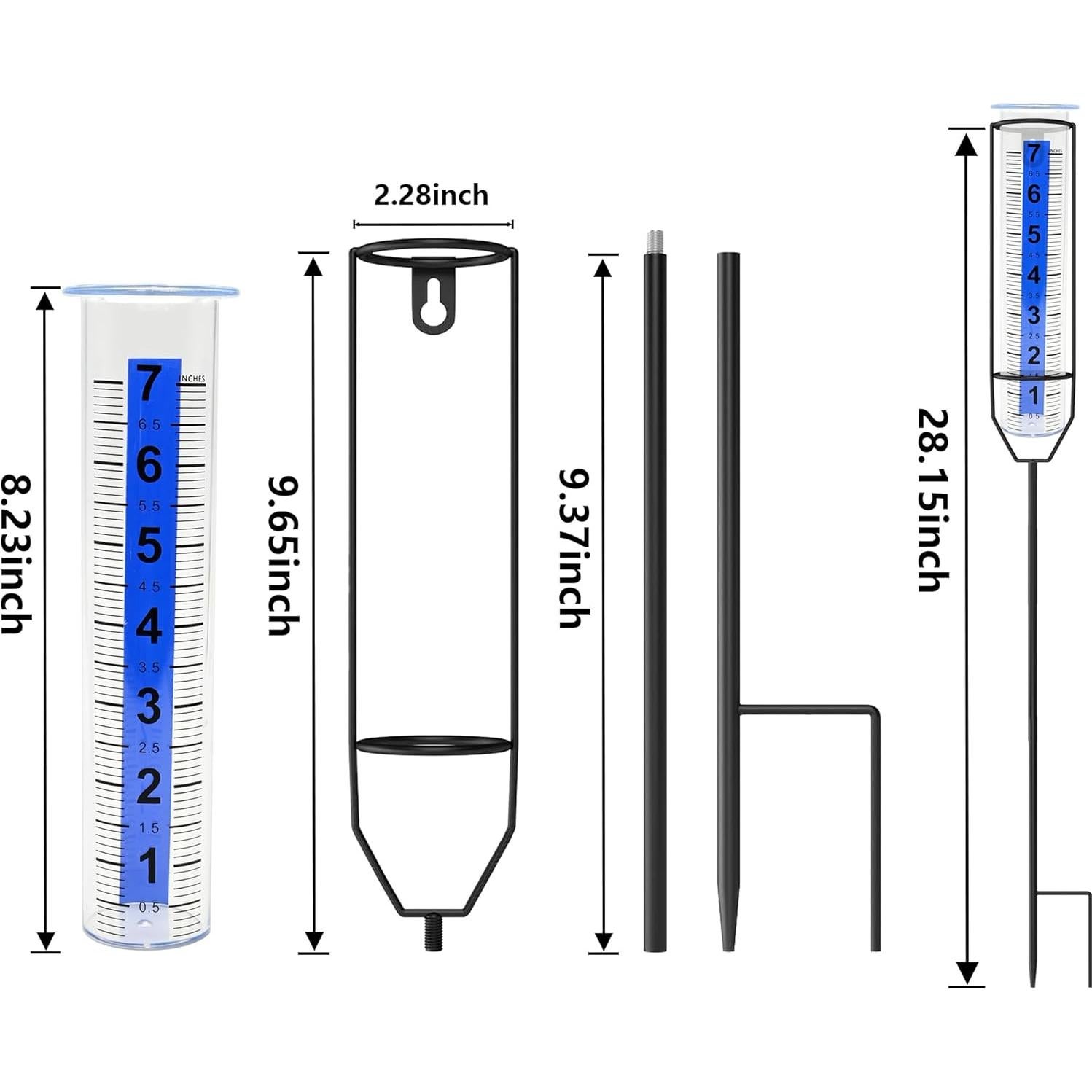 Pluviómetro de plástico Lueudu 71.4 cm altura ajustable