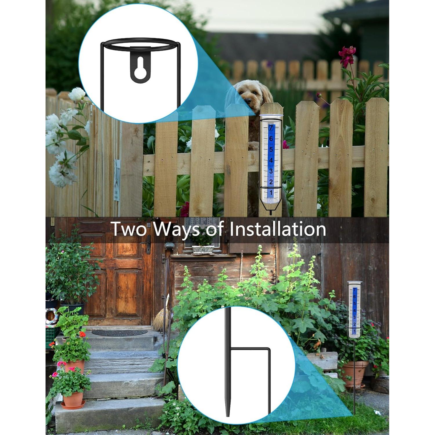 Pluviómetro de plástico Lueudu 71.4 cm altura ajustable