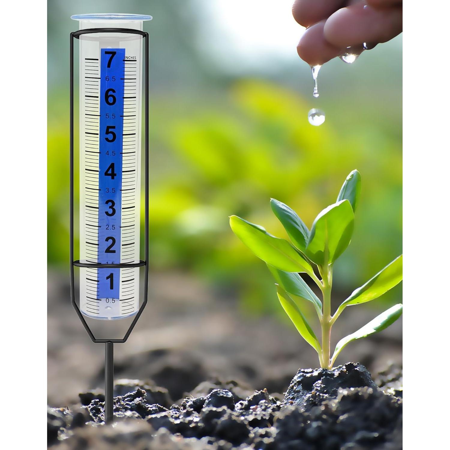 Pluviómetro de plástico Lueudu 71.4 cm altura ajustable