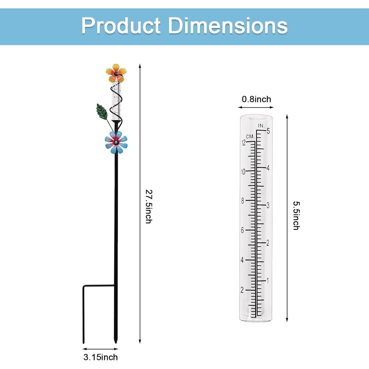 Medidor de Lluvia ESTTOP para Jardín con Flores - 12.7 cm