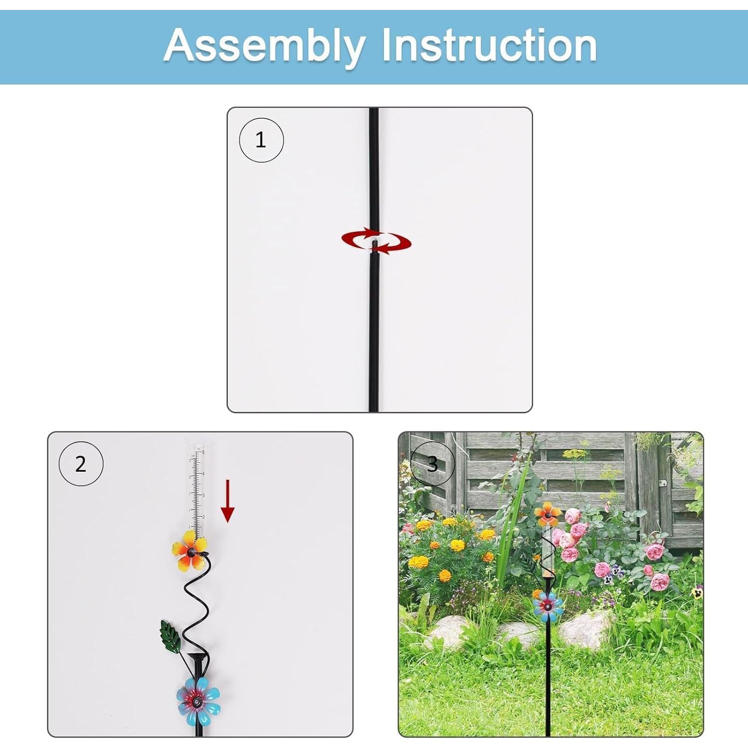 Medidor de Lluvia ESTTOP para Jardín con Flores - 12.7 cm