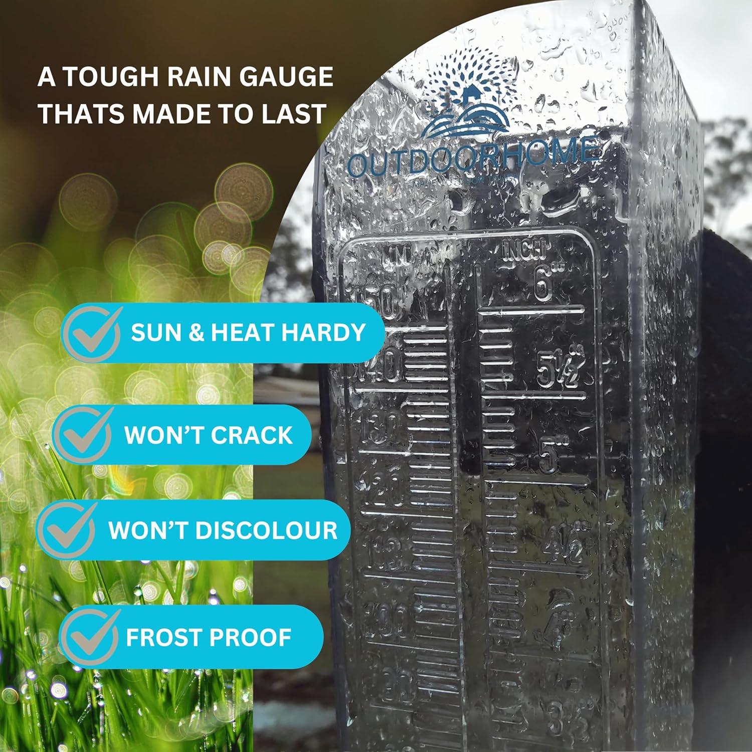 Pluviómetro Outdoor Home 150 mm Resistente para Jardín