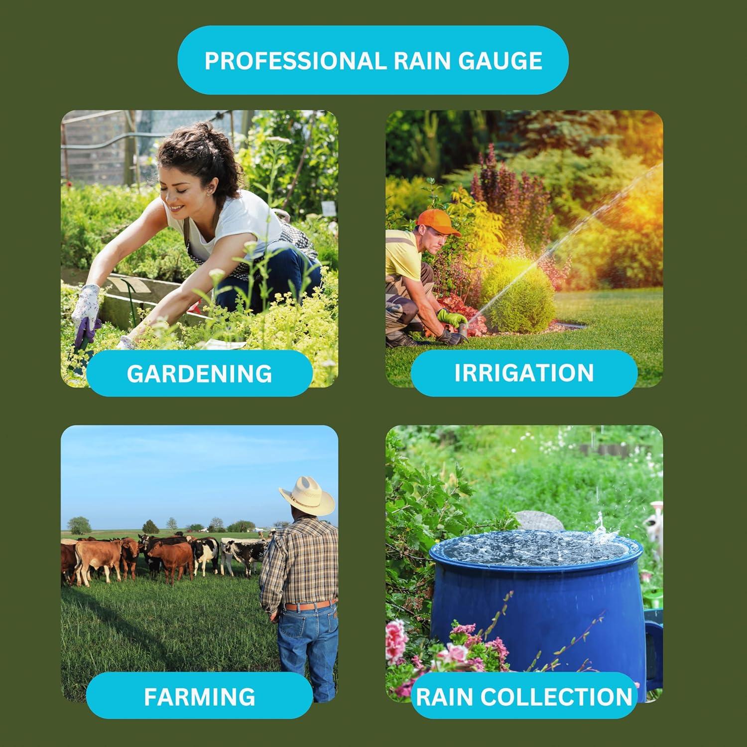 Pluviómetro Outdoor Home 150 mm Resistente para Jardín