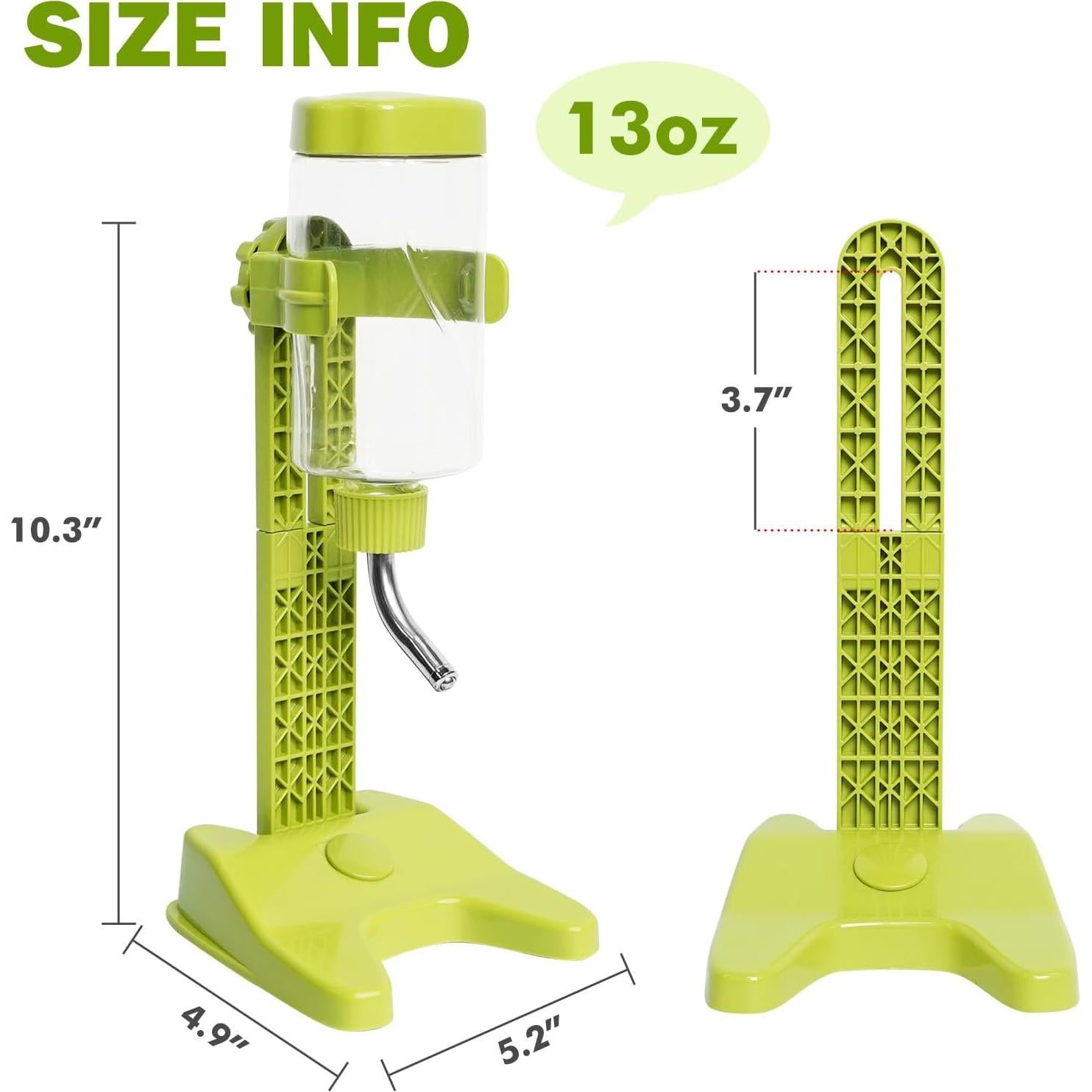 Dispensador de Agua para Mascotas VANNON 385ml Ajustable Verde