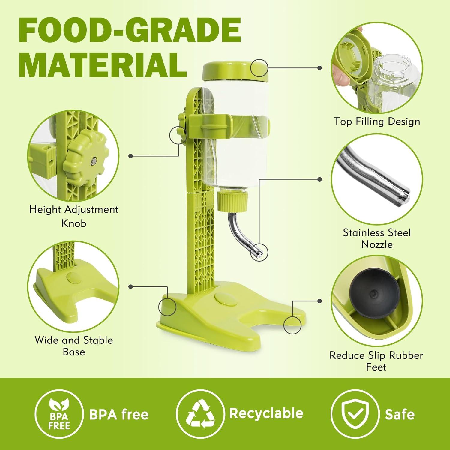 Dispensador de Agua para Mascotas VANNON 385ml Ajustable Verde