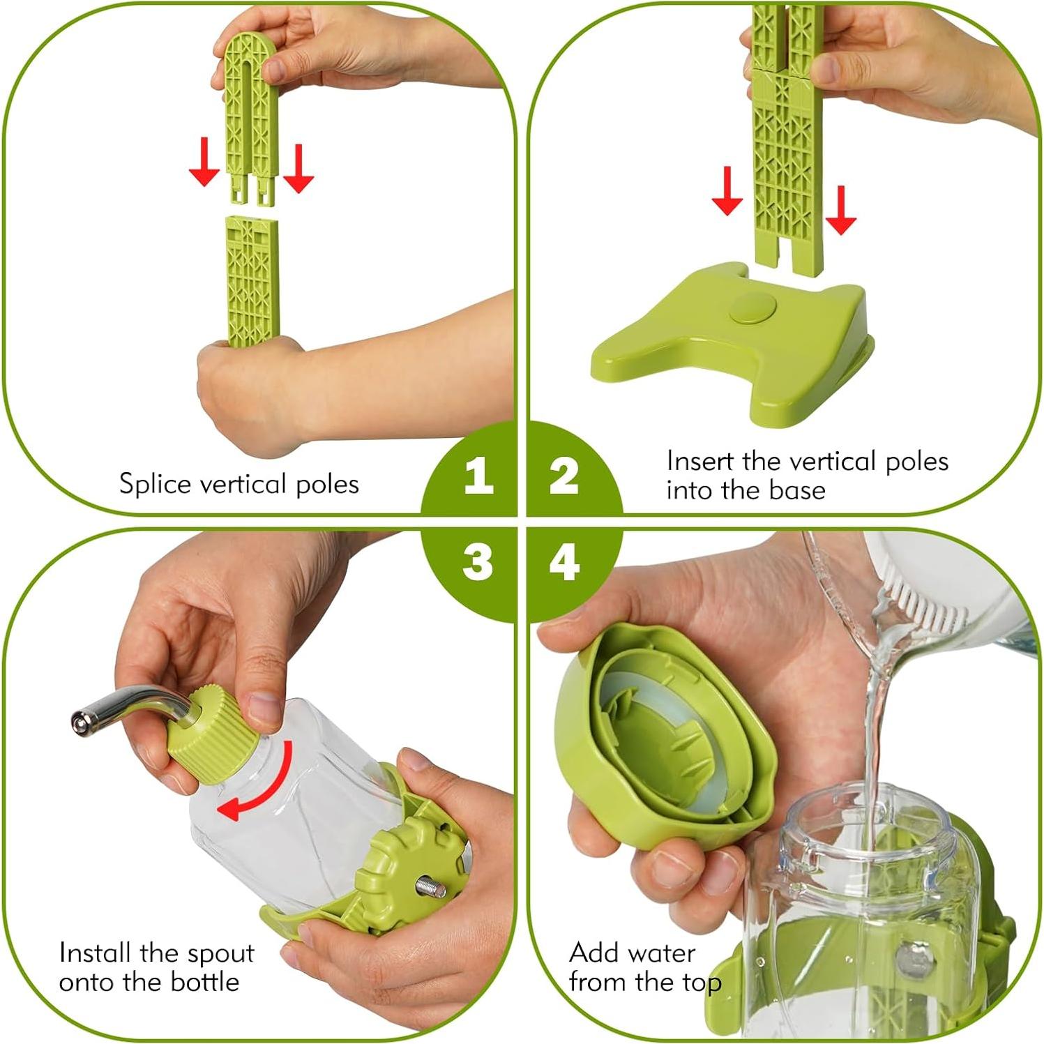 Dispensador de Agua para Mascotas VANNON 385ml Ajustable Verde