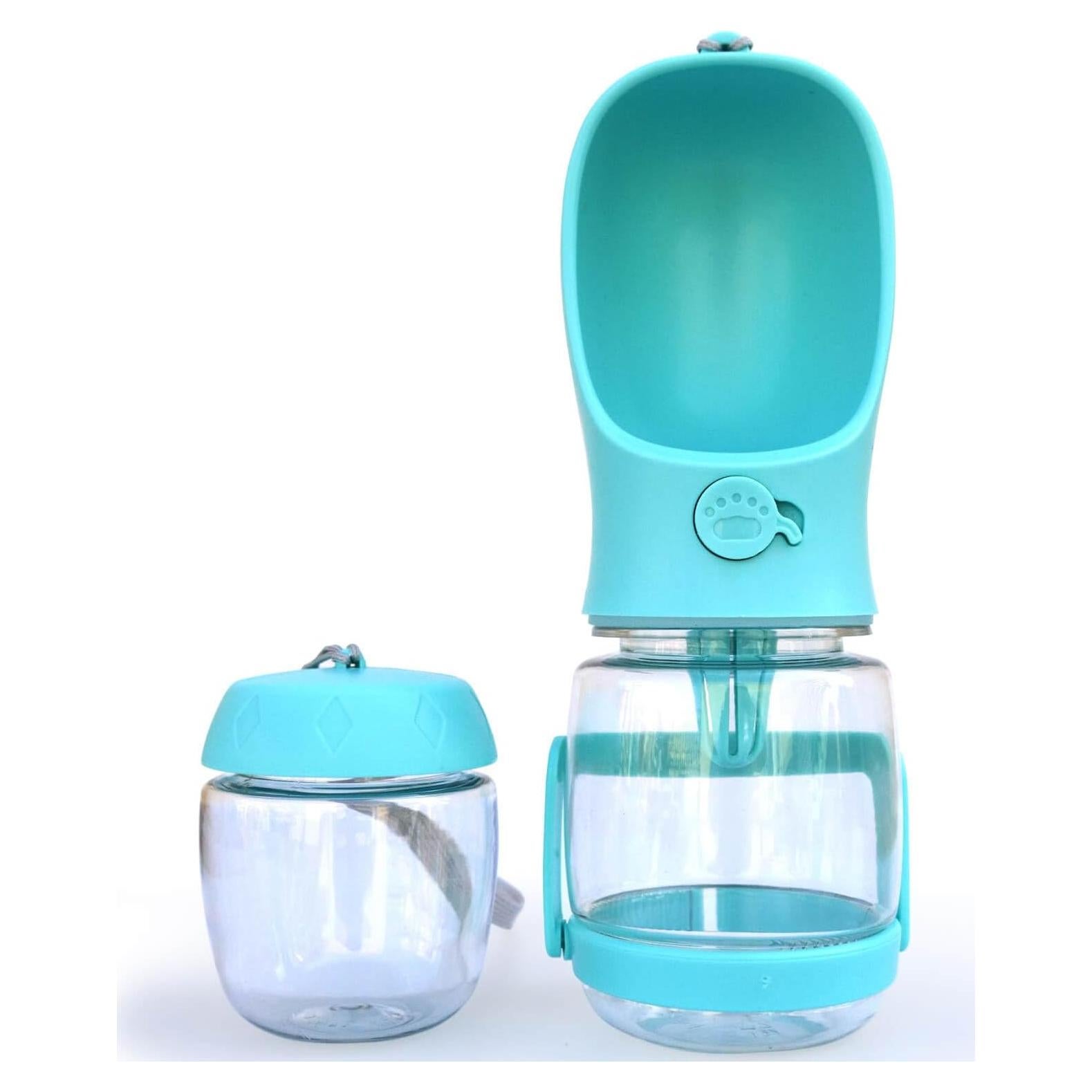 Botella de Agua para Perros Frxat 12oz (350ml) Azul con Snack