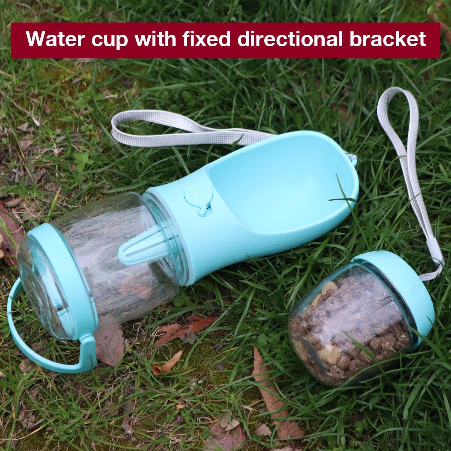 Botella de Agua para Perros Frxat 12oz (350ml) Azul con Snack