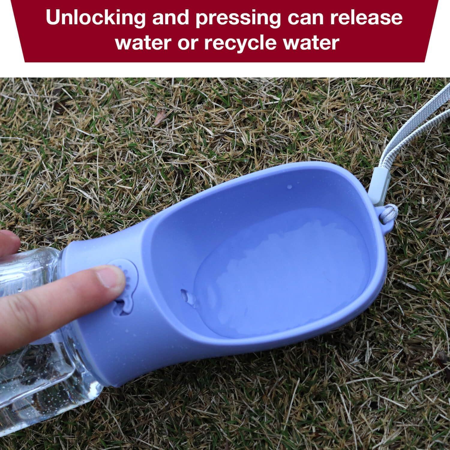 Botella de Agua para Perros Frxat 12oz (350ml) Azul con Snack