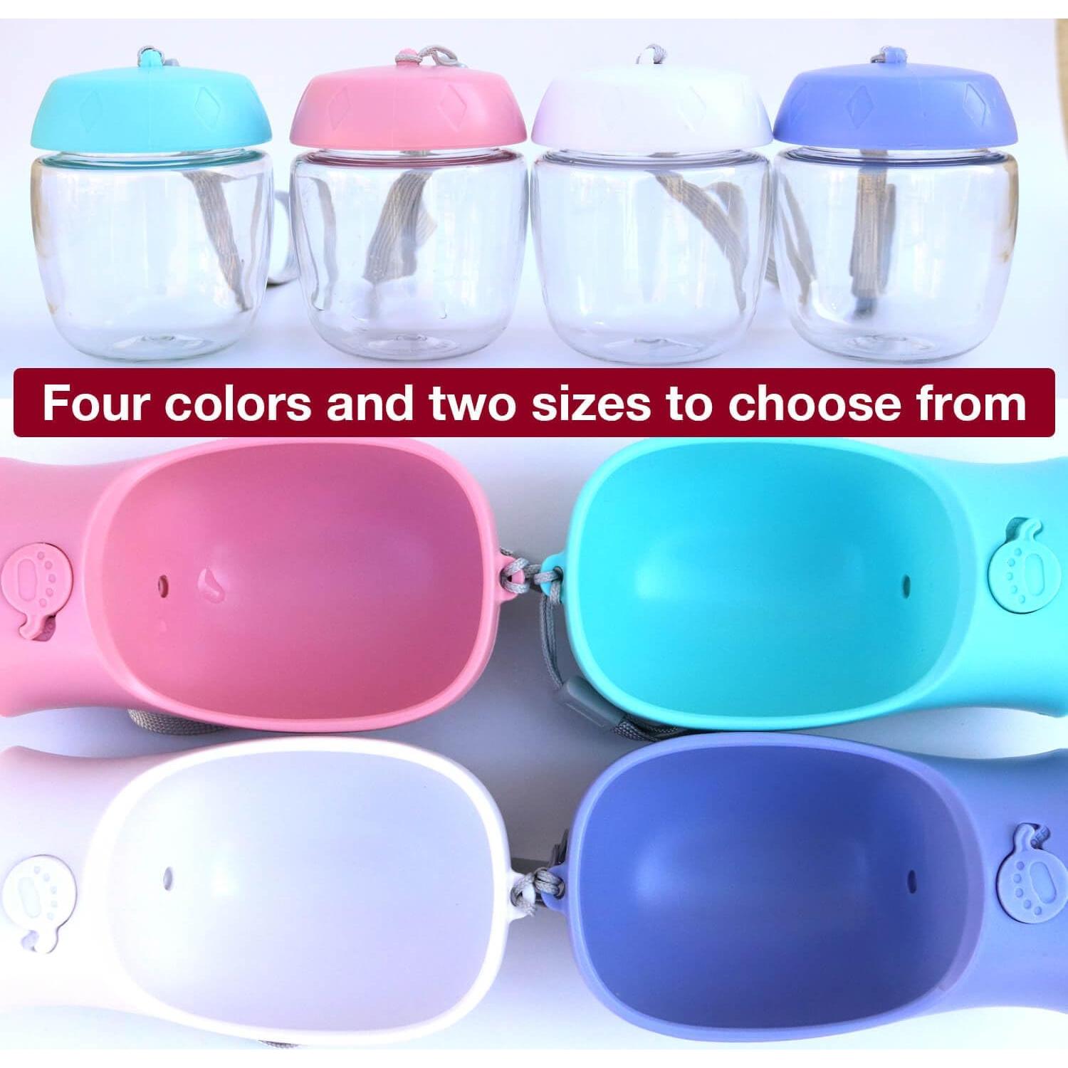 Botella de Agua para Perros Frxat 12oz (350ml) Azul con Snack