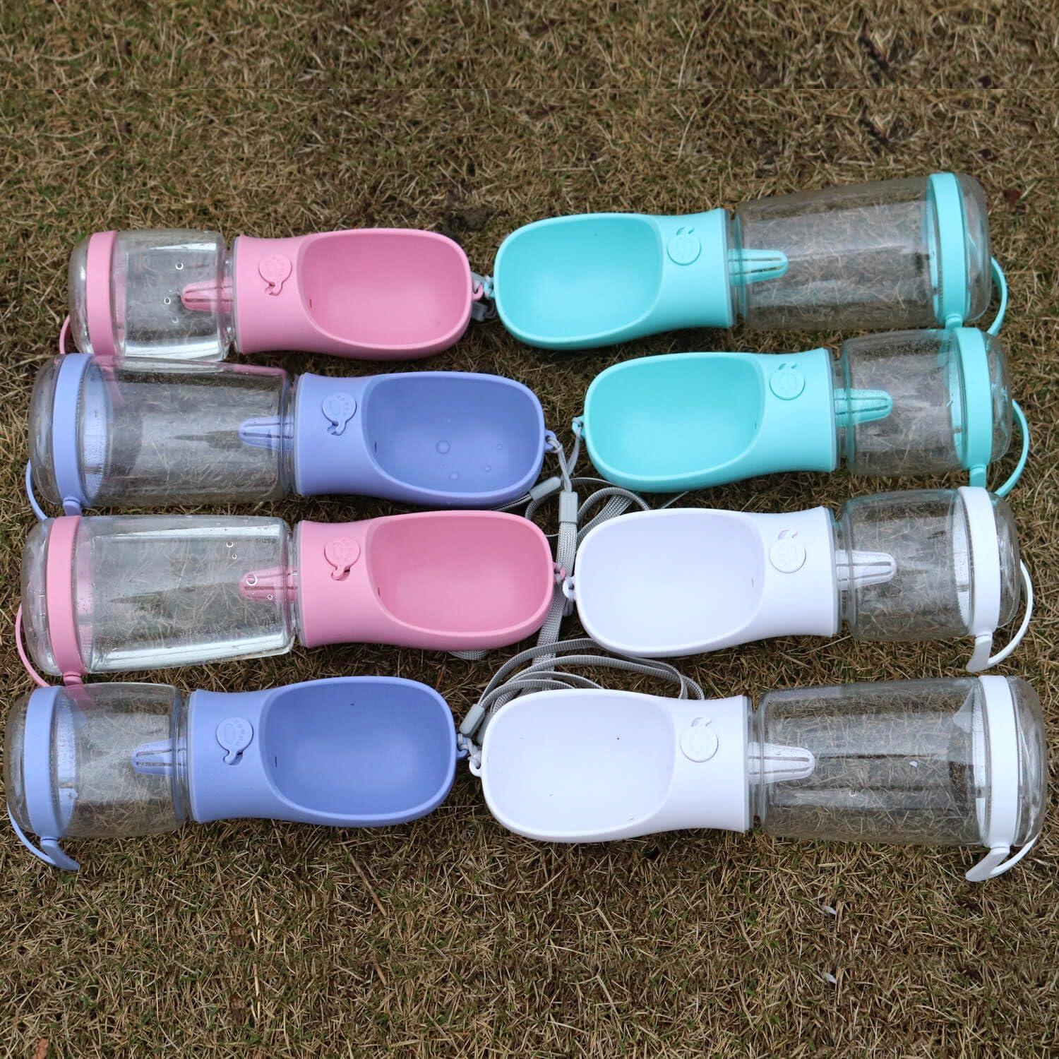 Botella de Agua para Perros Frxat 12oz (350ml) Azul con Snack