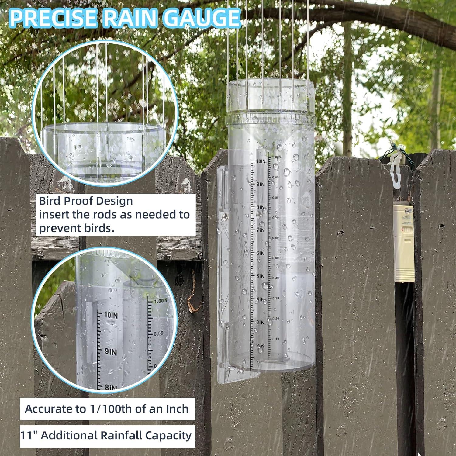 Medidor de Lluvia Exterior JIANBENKJ 27.94 cm a Prueba de Heladas