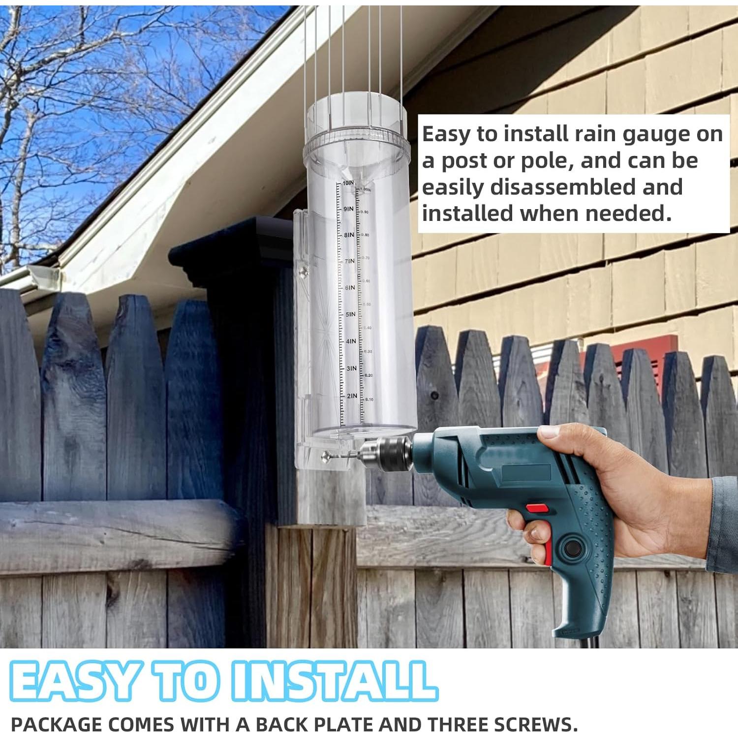 Medidor de Lluvia Exterior JIANBENKJ 27.94 cm a Prueba de Heladas