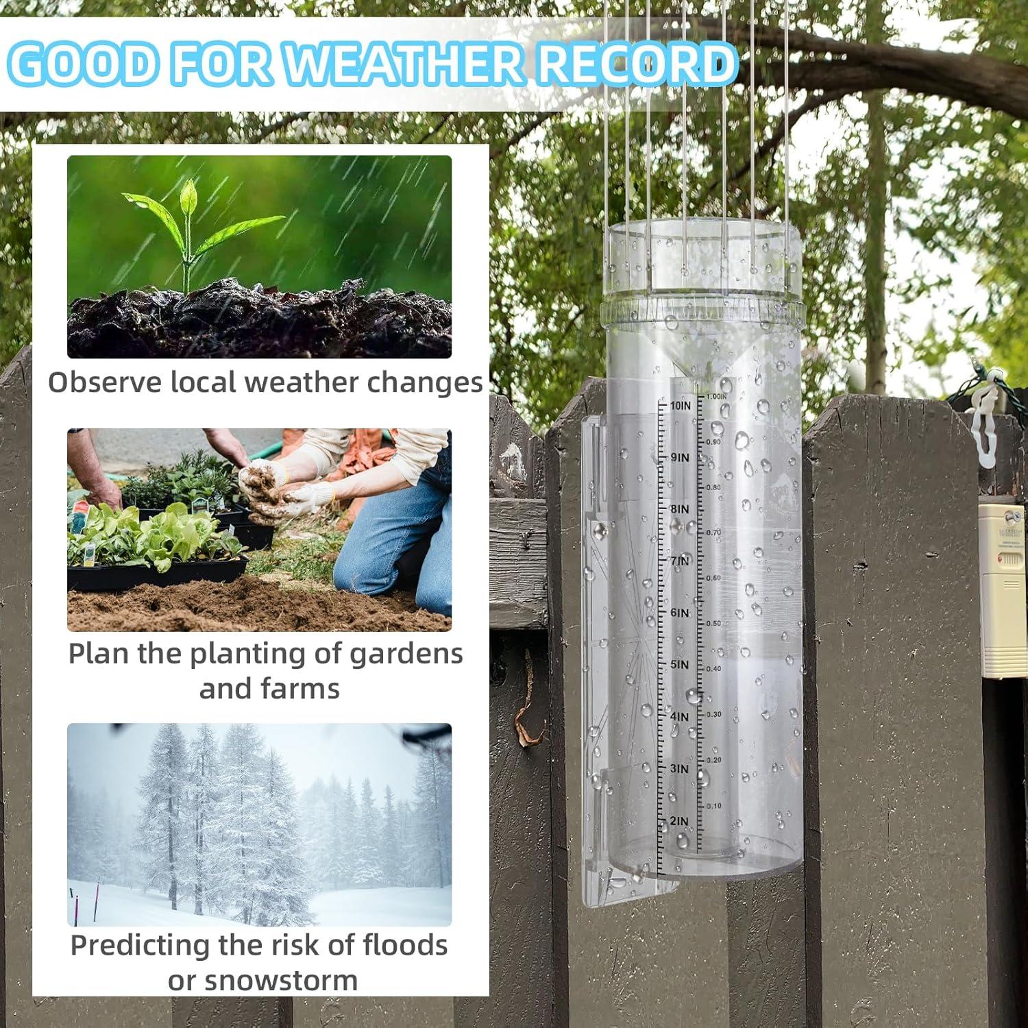 Medidor de Lluvia Exterior JIANBENKJ 27.94 cm a Prueba de Heladas