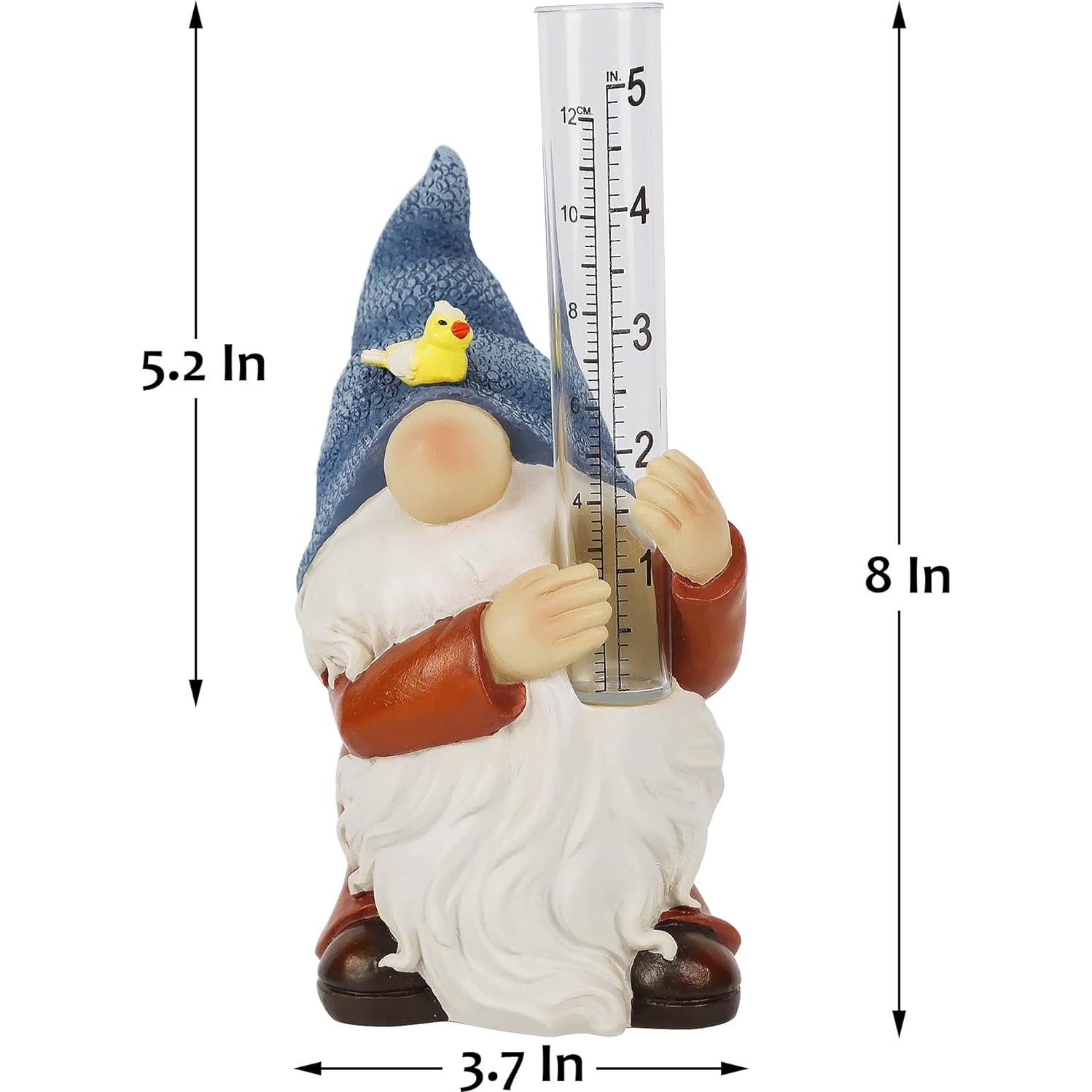 Medidor de Lluvia Gnome FORUP, Estatua Decorativa 20 cm