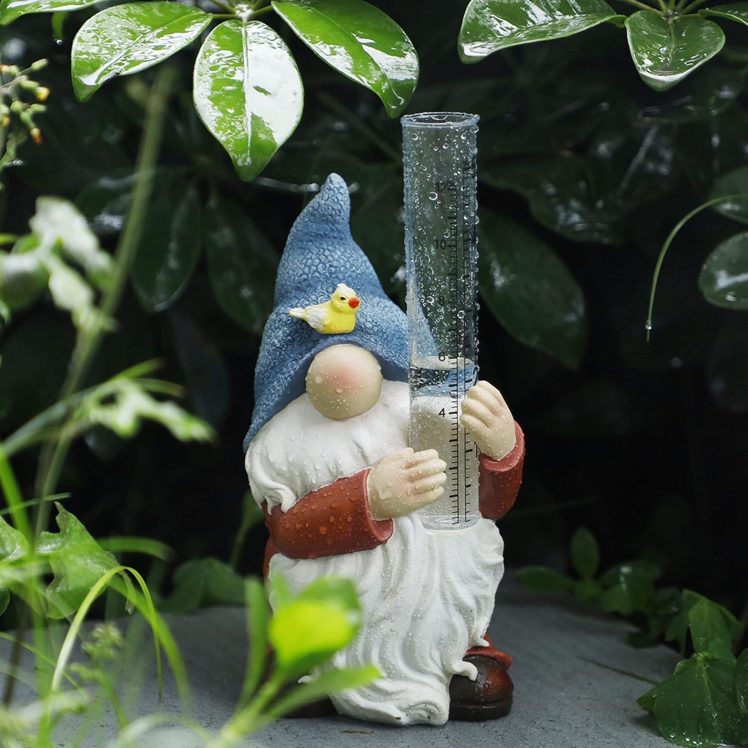 Medidor de Lluvia Gnome FORUP, Estatua Decorativa 20 cm