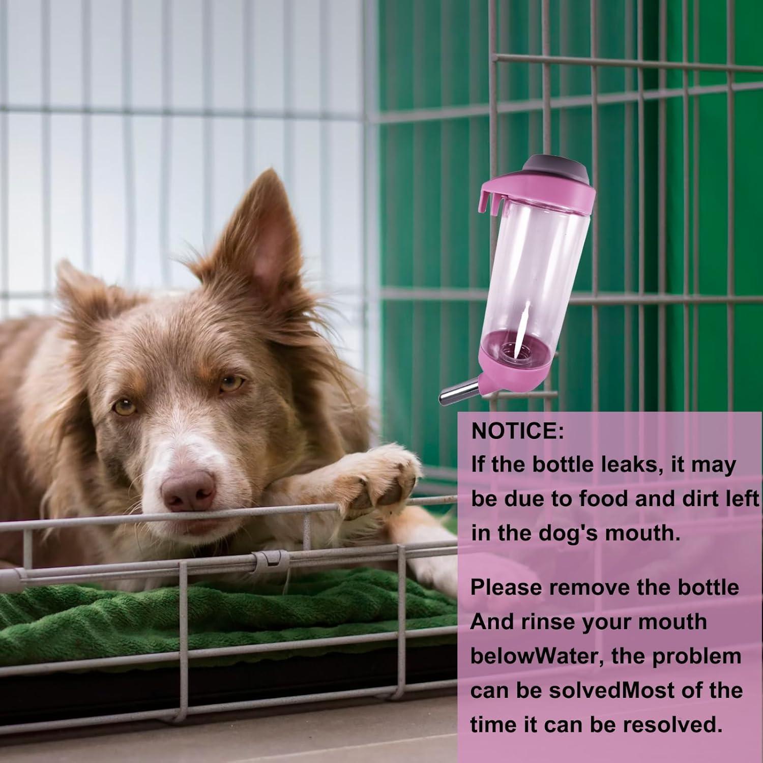 Botella de Agua para Perros DEEUCHIS 350ML Rosa Sin Goteo