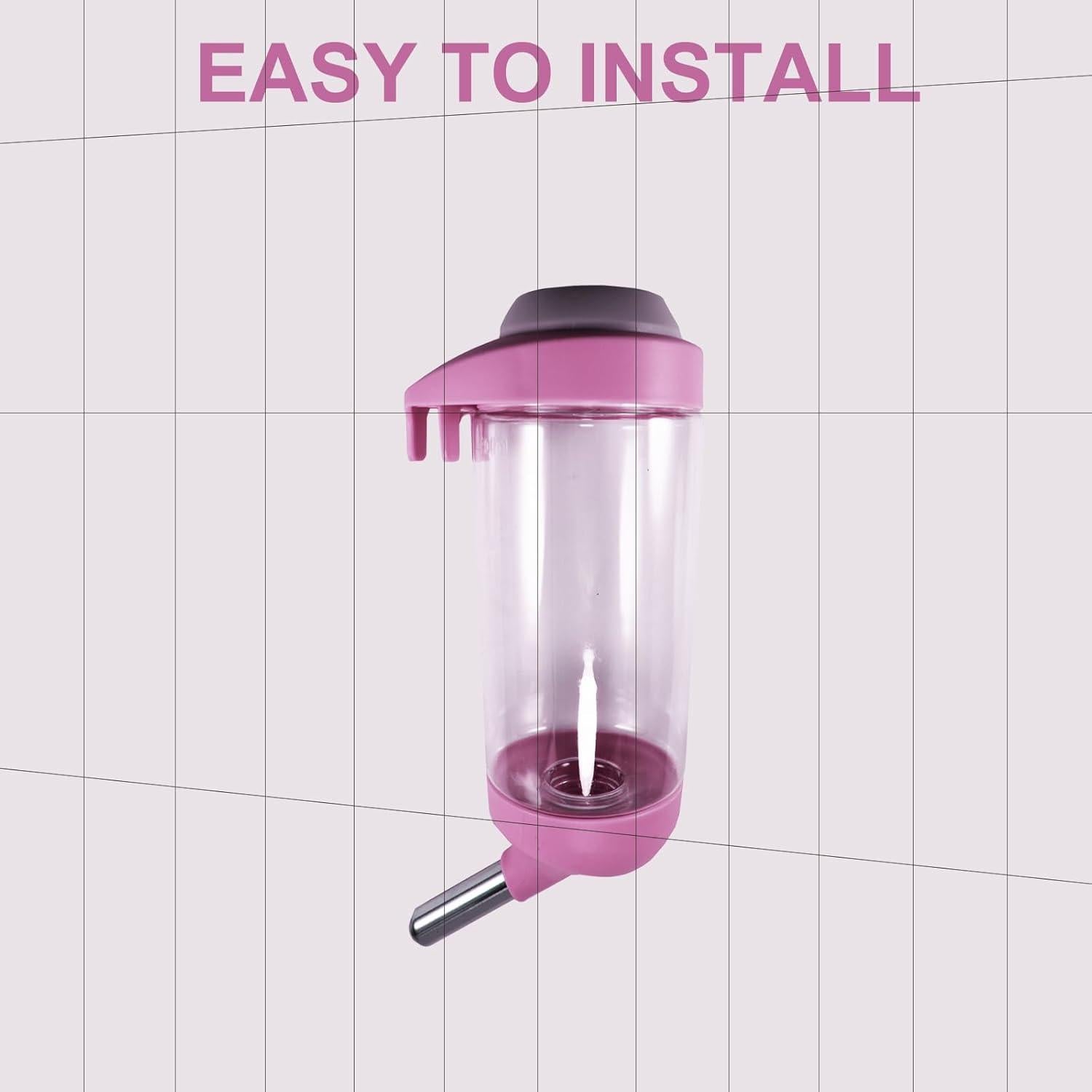 Botella de Agua para Perros DEEUCHIS 350ML Rosa Sin Goteo