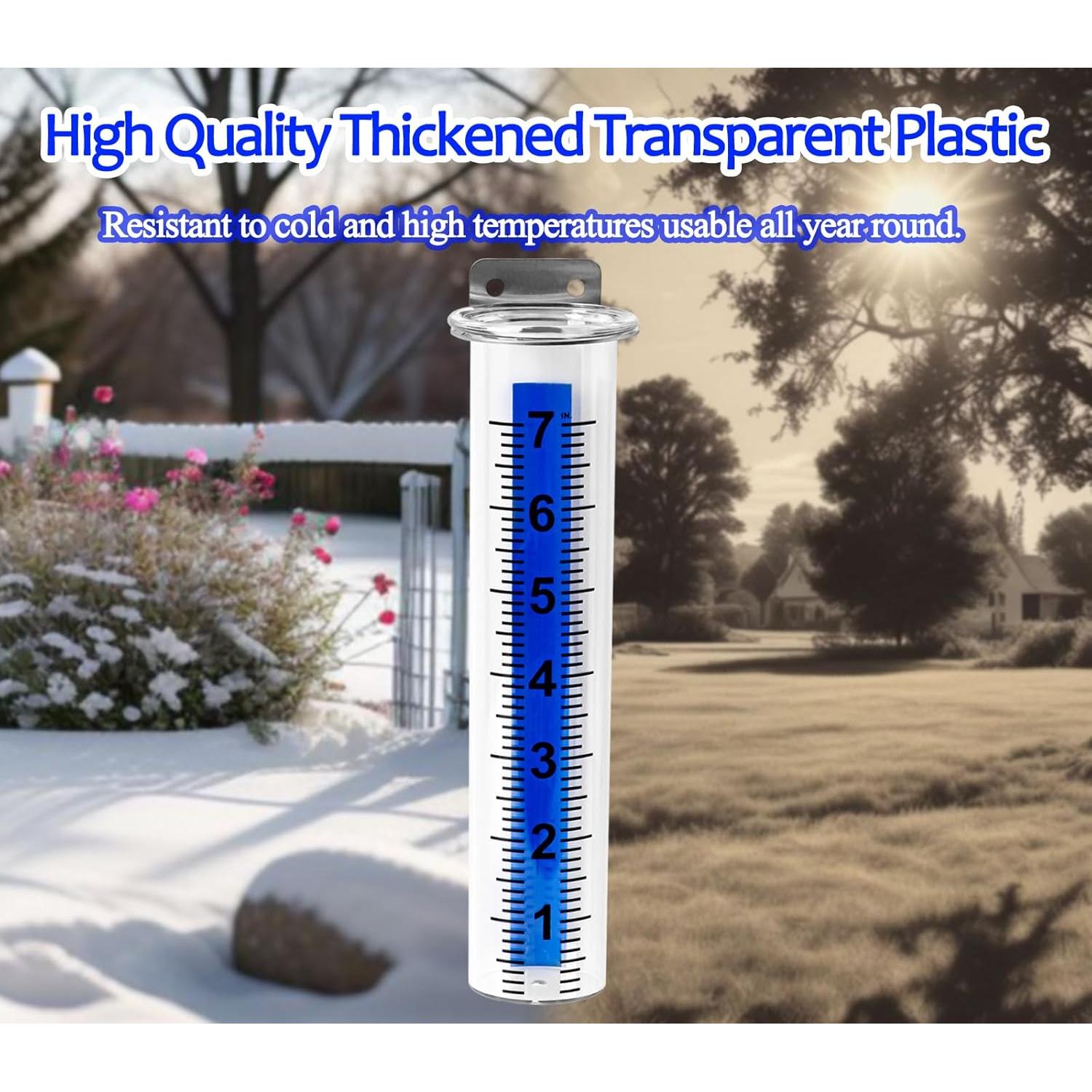 Juego de 2 Pluviómetros Transparentes xrc con Soporte Acero Inoxidable
