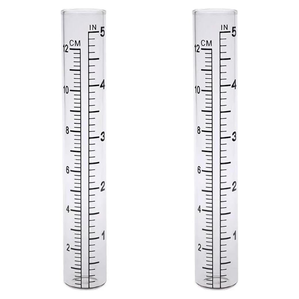 Tubo de Reemplazo Medidor de Lluvia Vidrio HUTNUOY 2 Pcs 12 cm