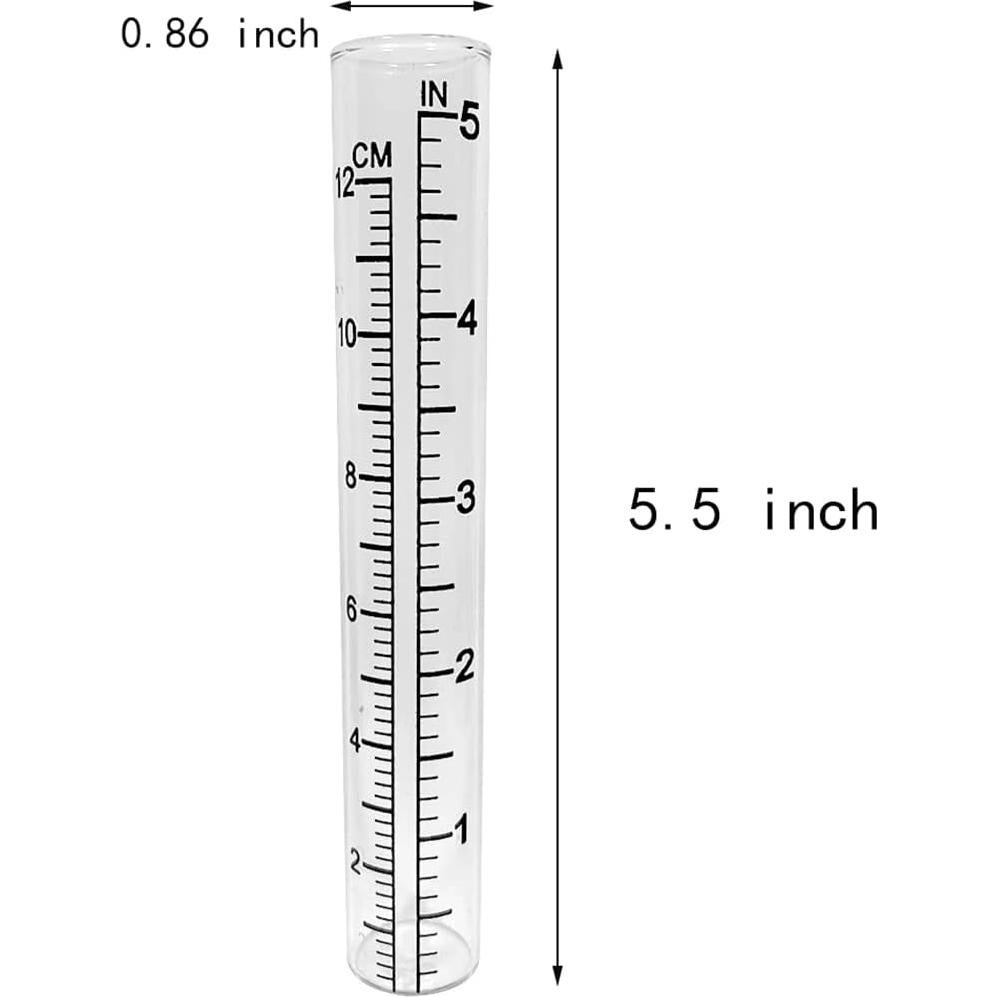 Tubo de Reemplazo Medidor de Lluvia Vidrio HUTNUOY 2 Pcs 12 cm
