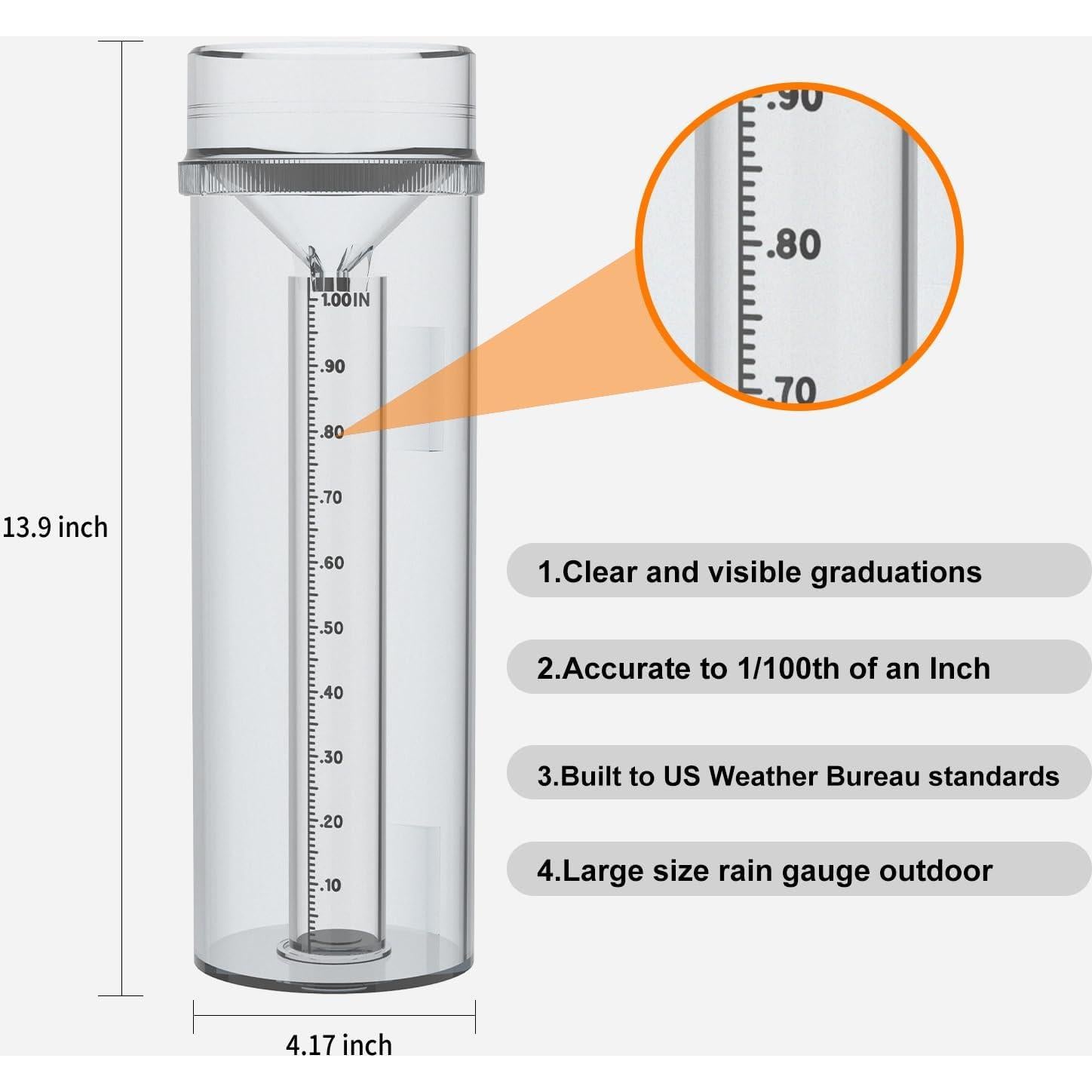Pluviómetro Profesional Emphira 0.254 cm Resistente UV Exterior