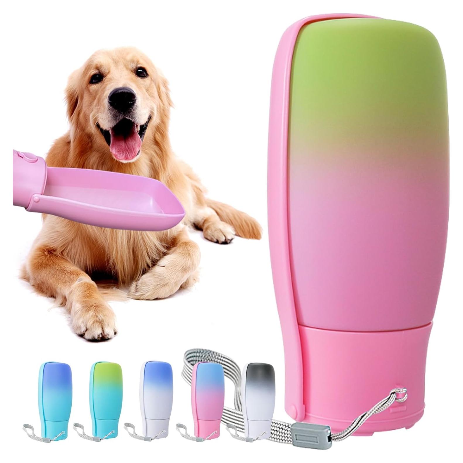 Botella de Agua para Perros Mitocapy 550ml Plegable Rosa Verde