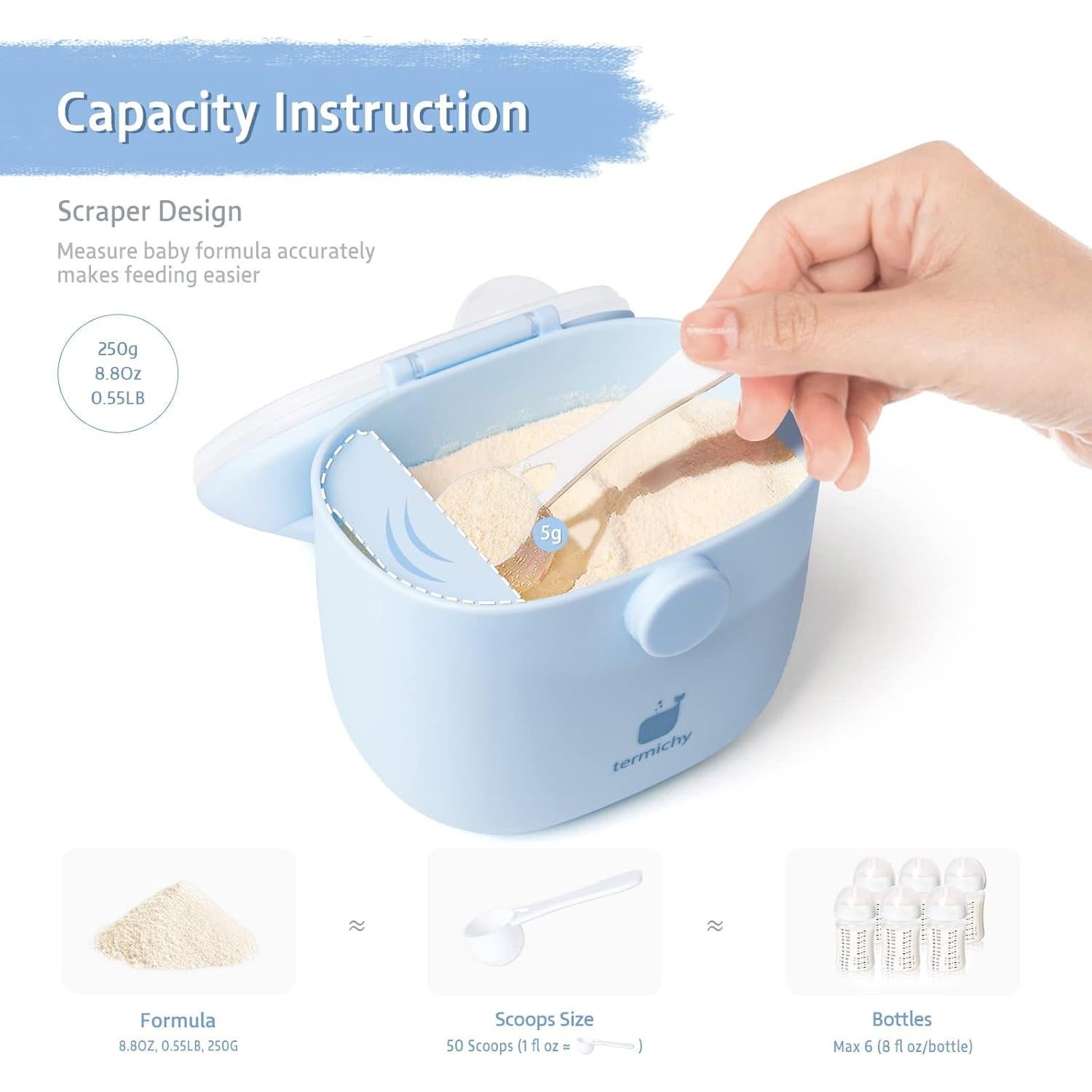 Dispensador de Fórmula para Bebés Termichy 500ml Azul Claro