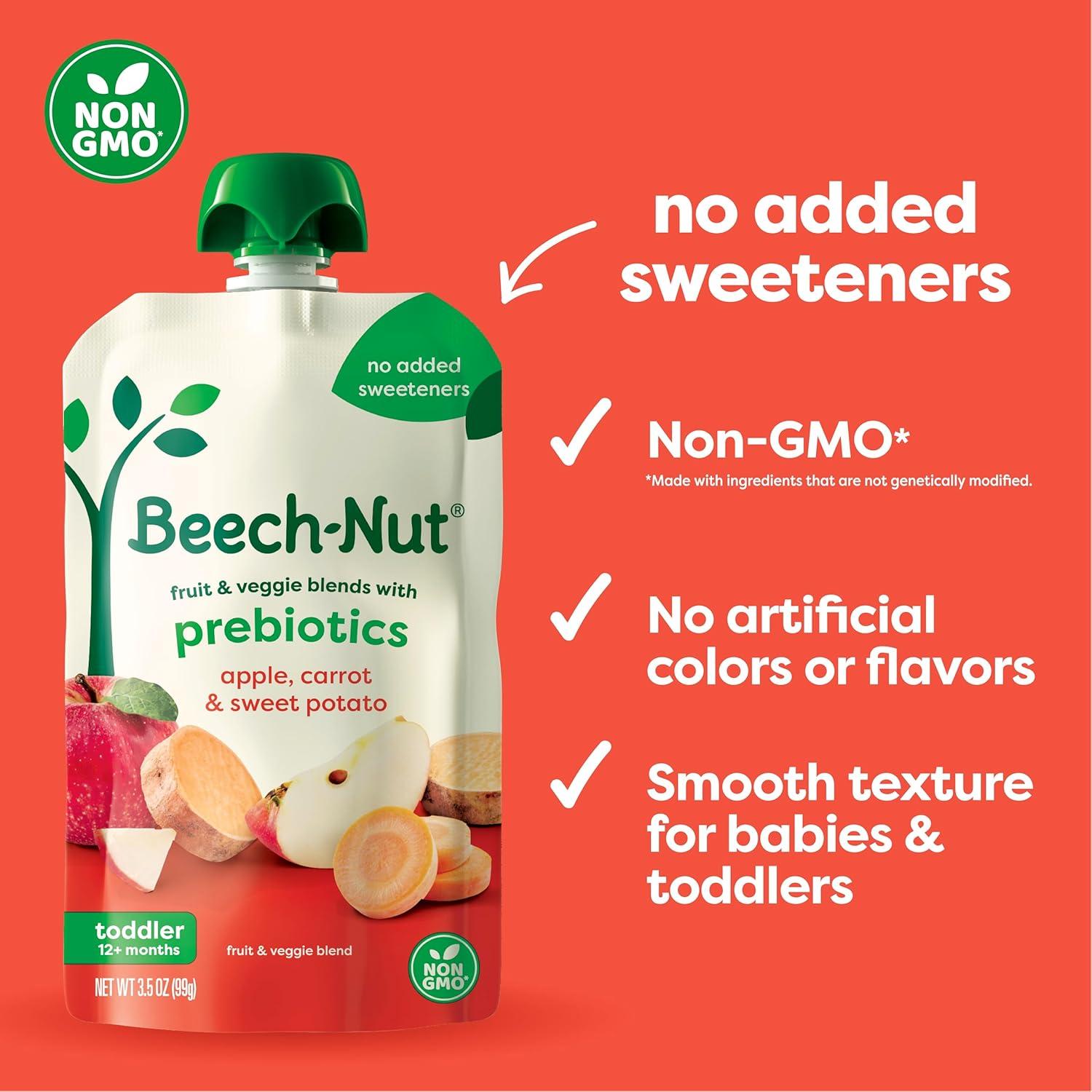Beech-Nut Comida para Bebés 12 Bolsitas Zanahoria Manzana Batata