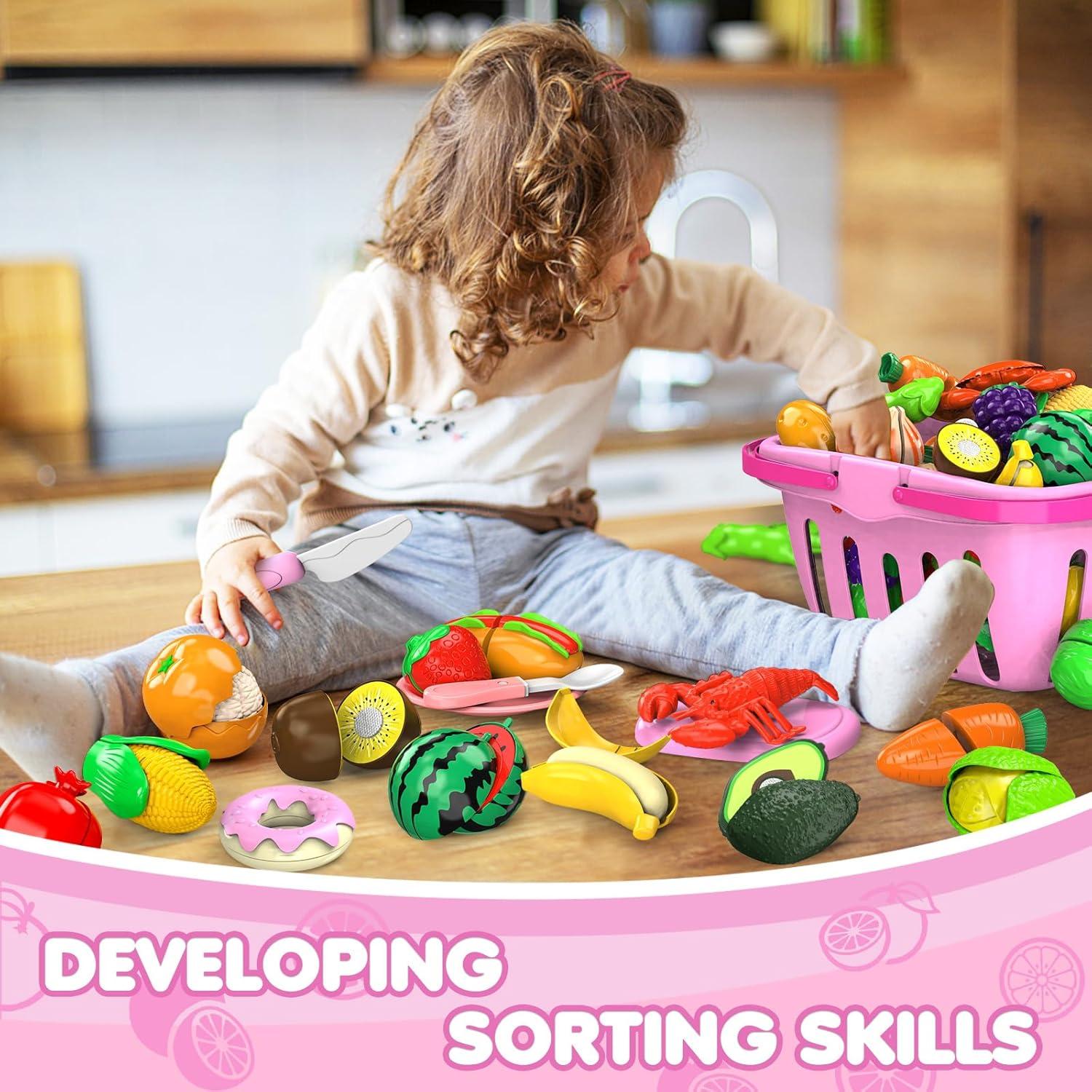 Juego de Comida de Corte 94 Pcs JASNKKONT para Niños