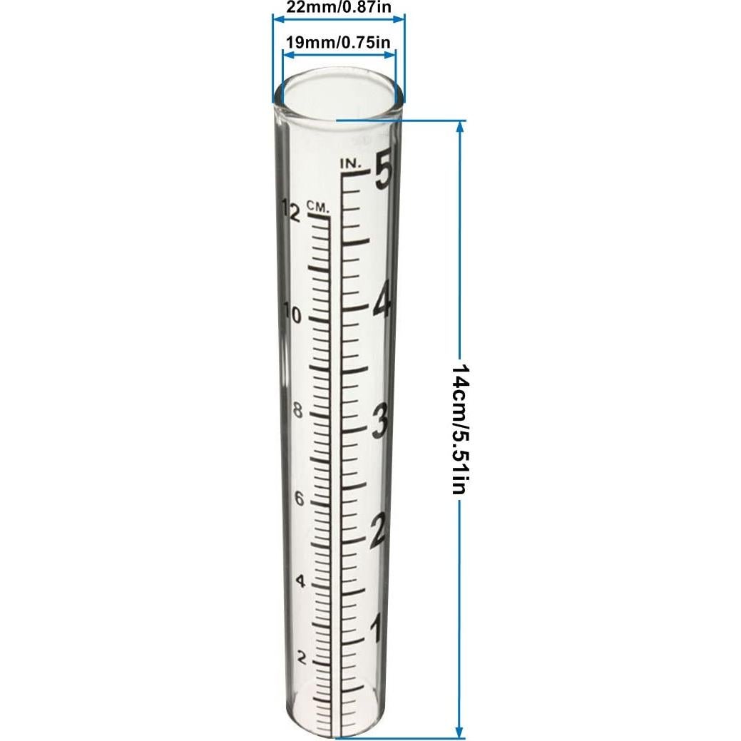 Medidor de Lluvia Exterior Mateda - Juego de 2 Tubos 12 cm