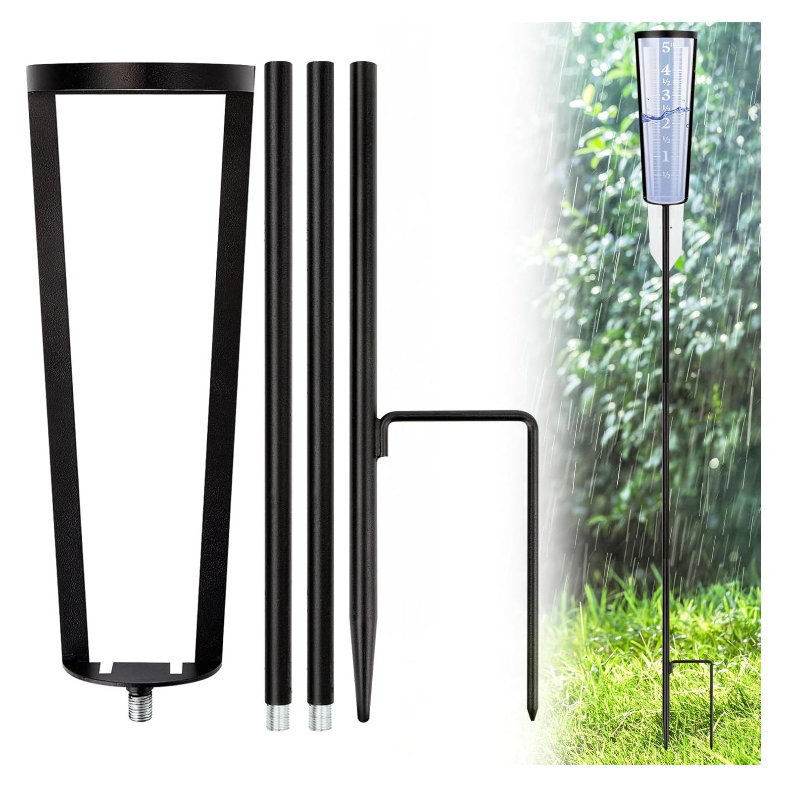 Soporte para Pluviómetro AQKILO 00850A3, Altura Ajustable 27-91 cm