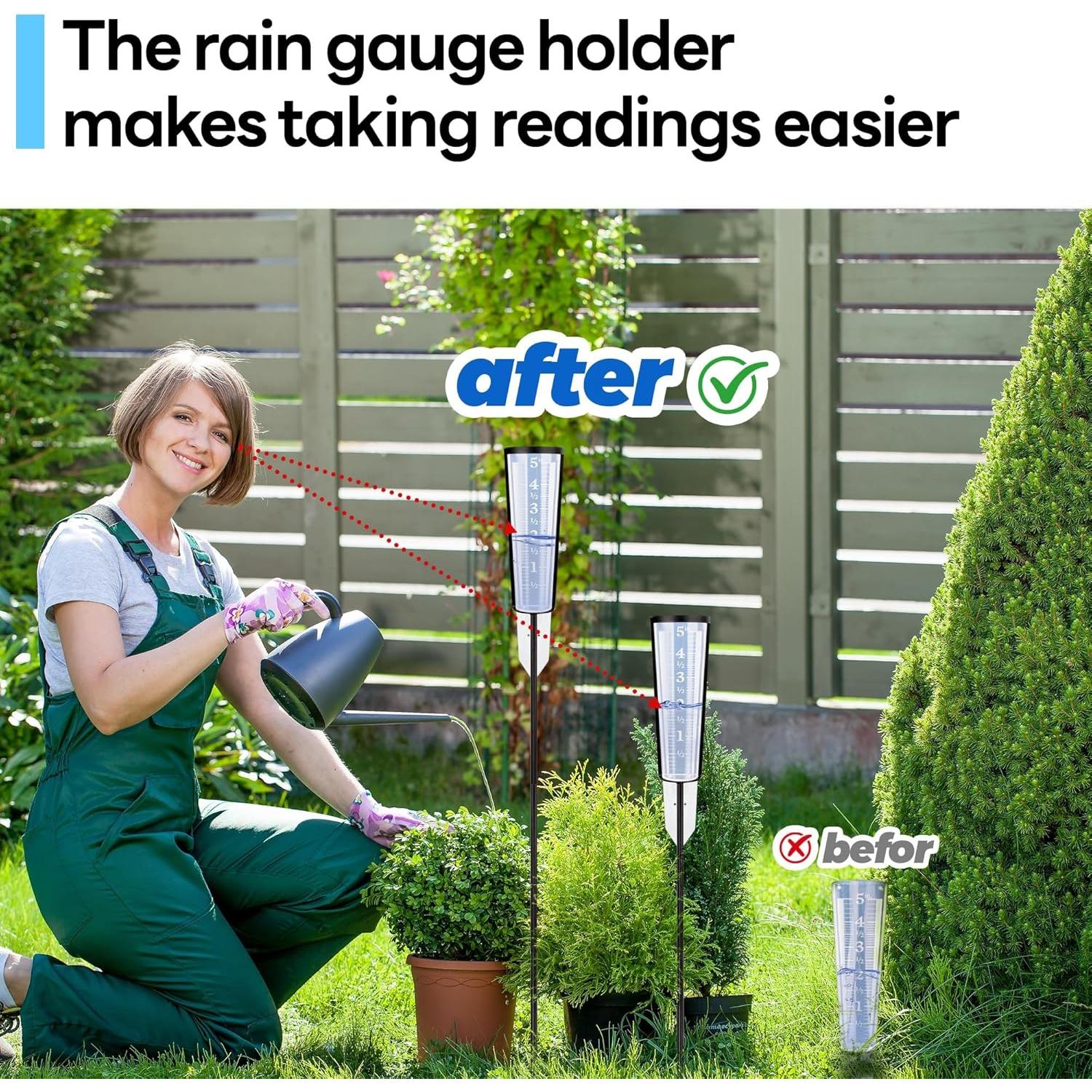 Soporte para Pluviómetro AQKILO 00850A3, Altura Ajustable 27-91 cm