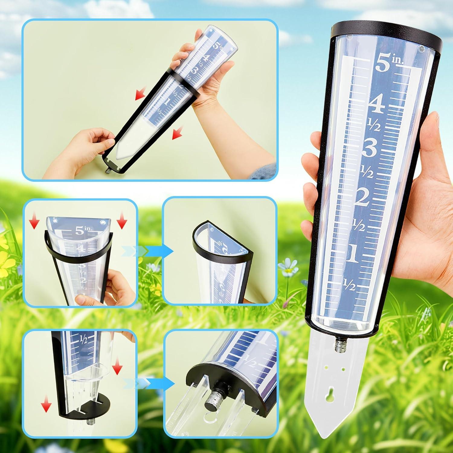 Soporte para Pluviómetro AQKILO 00850A3, Altura Ajustable 27-91 cm