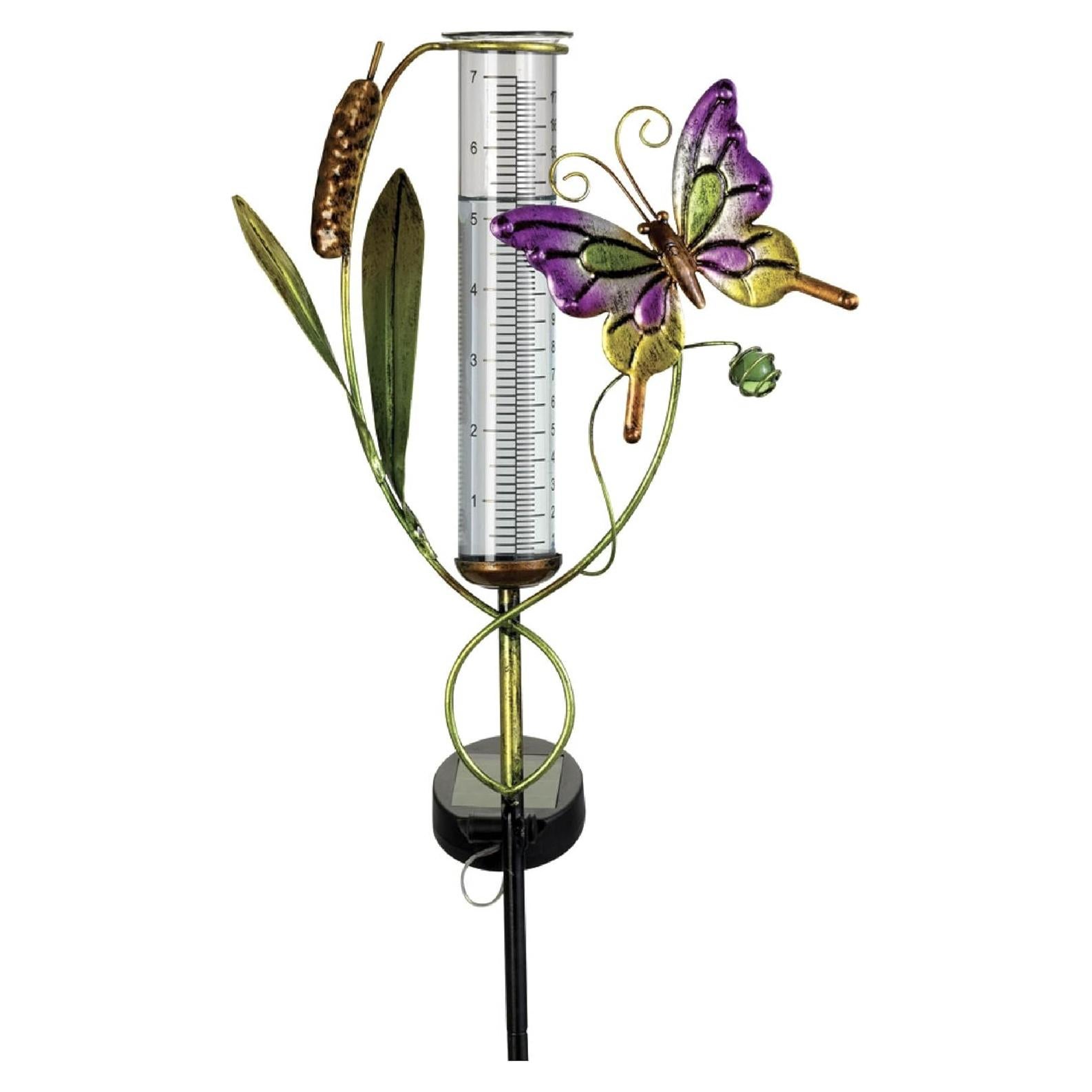 Medidor de Lluvia Solar LED Bits y Piezas Mariposa 63.5 cm