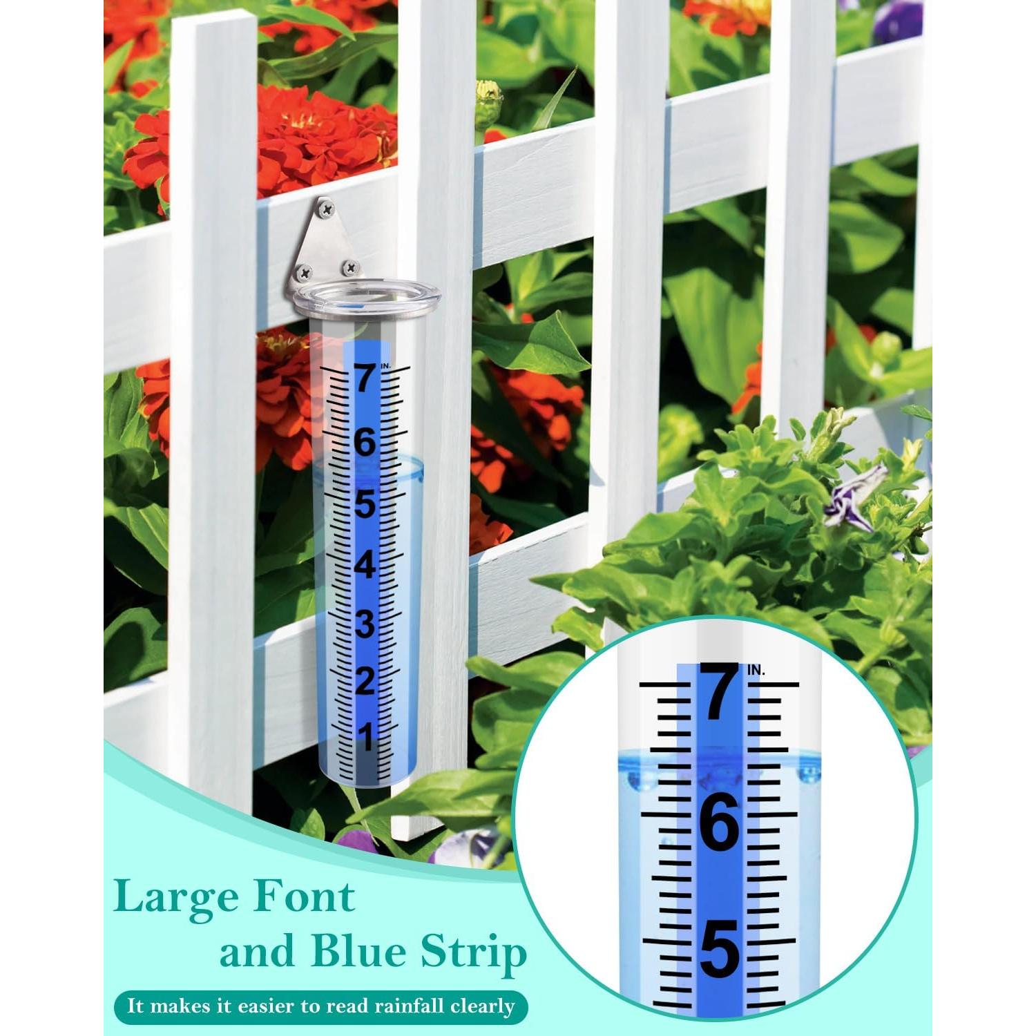 Medidor de Lluvia PACETAP 17.78 cm con Soporte Acero Inoxidable