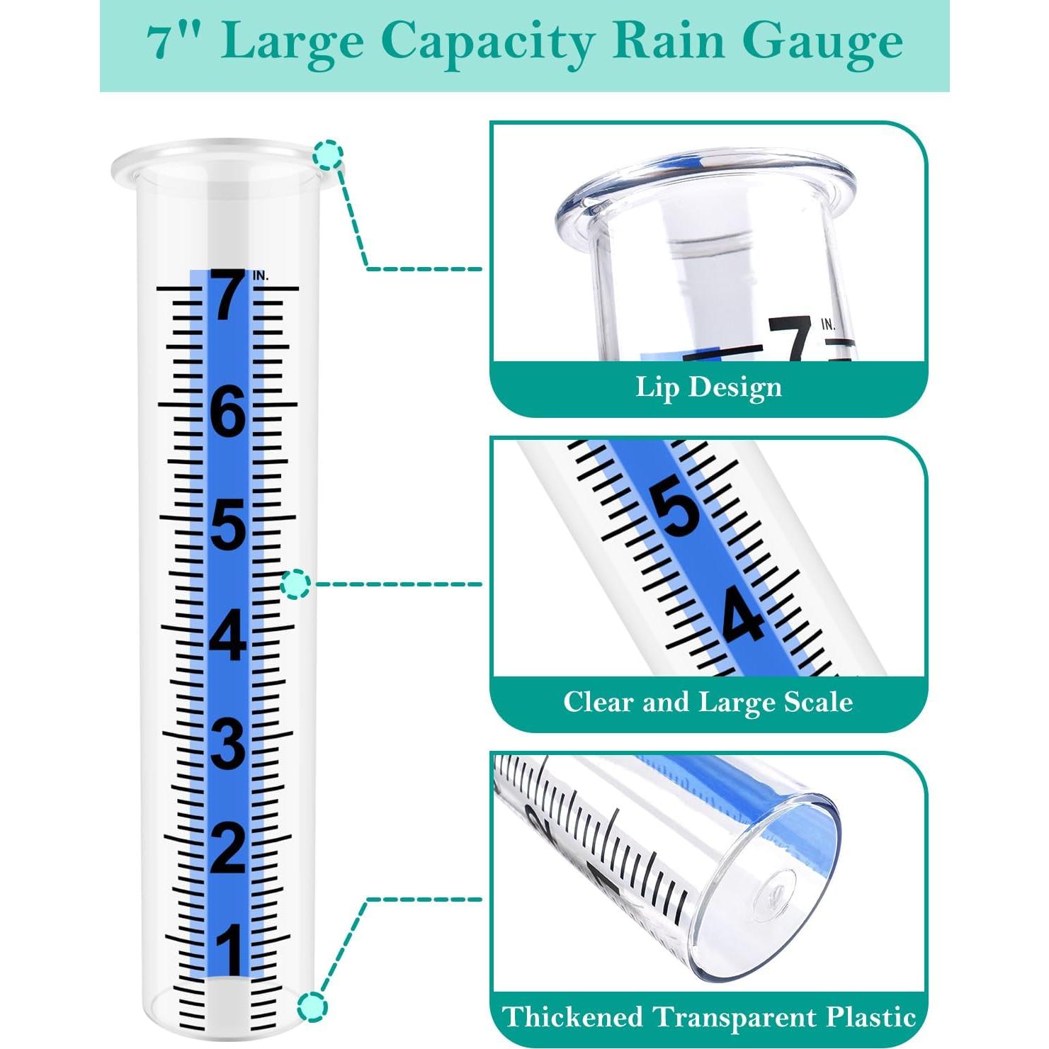 Medidor de Lluvia PACETAP 17.78 cm con Soporte Acero Inoxidable