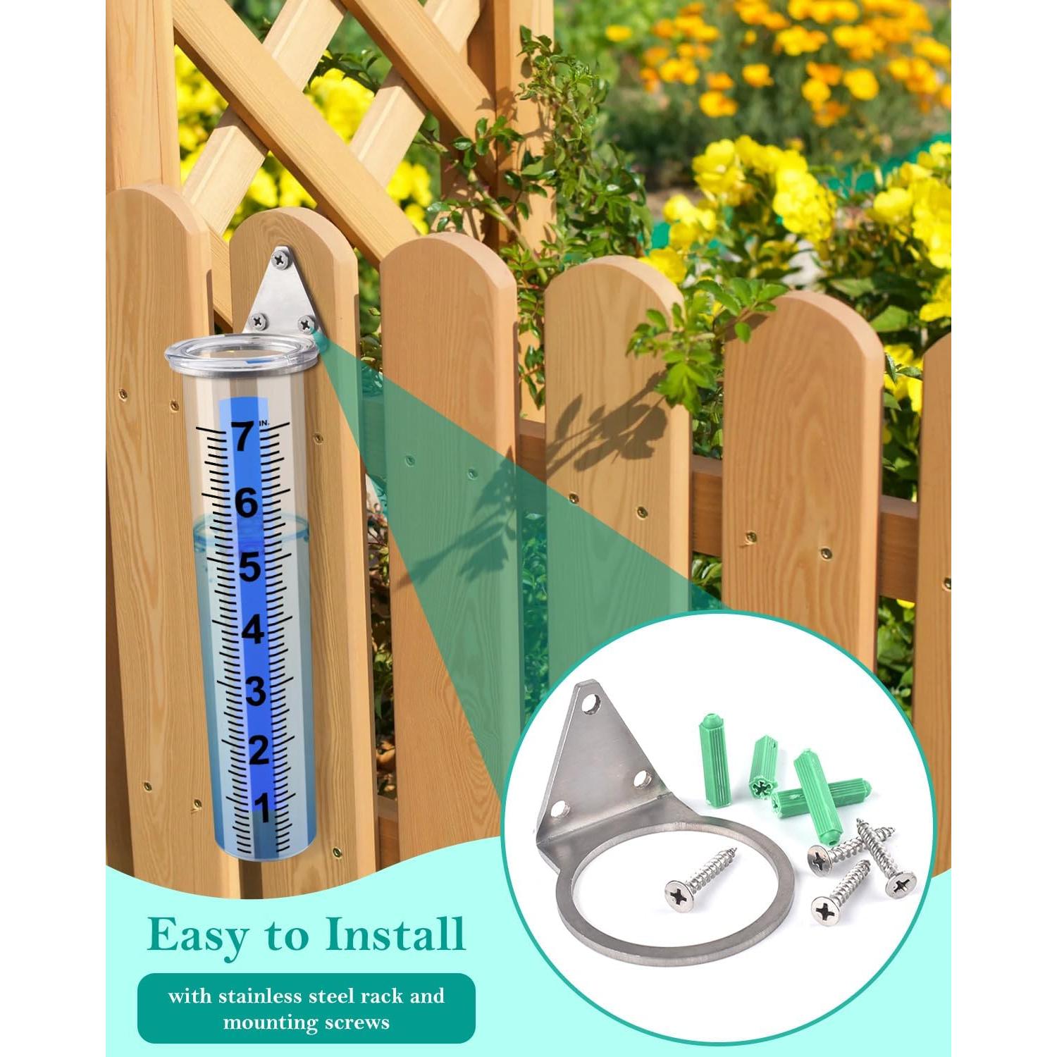 Medidor de Lluvia PACETAP 17.78 cm con Soporte Acero Inoxidable