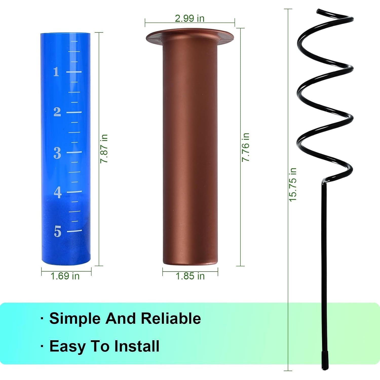 Medidor de lluvia PoJuzile 42 cm a prueba de congelación para jardín