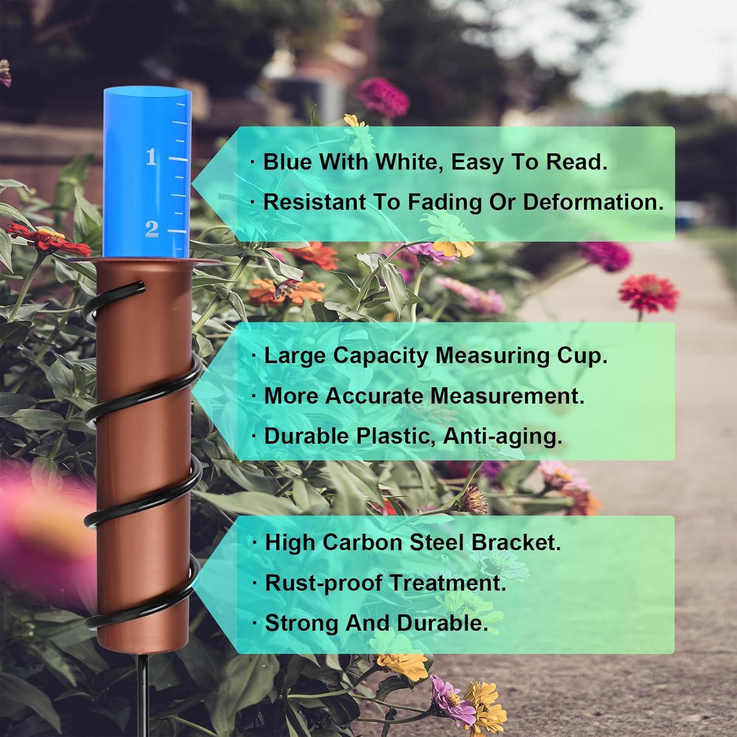 Medidor de lluvia PoJuzile 42 cm a prueba de congelación para jardín