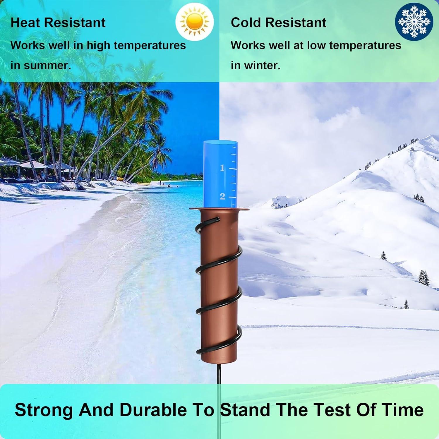 Medidor de lluvia PoJuzile 42 cm a prueba de congelación para jardín