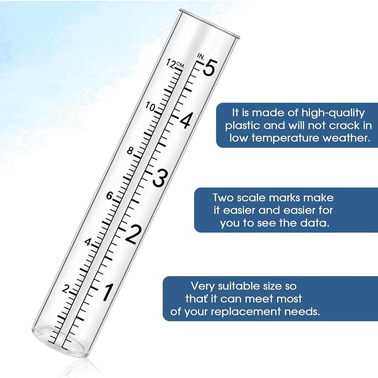 Juego de 2 Tubos de Reemplazo para Medidor de Lluvia SynHHergyx