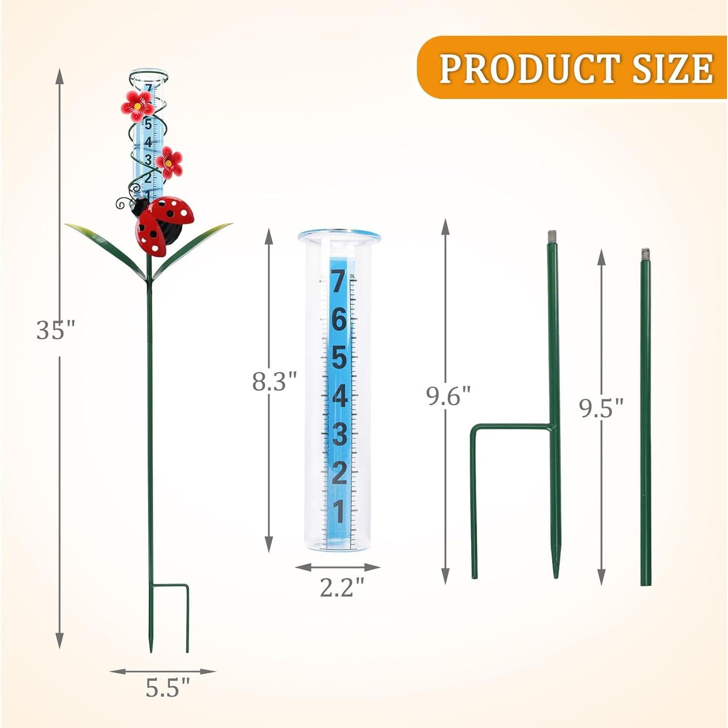 Medidor de Lluvia Decorativo WONDER GARDEN 88.9 cm Rojo