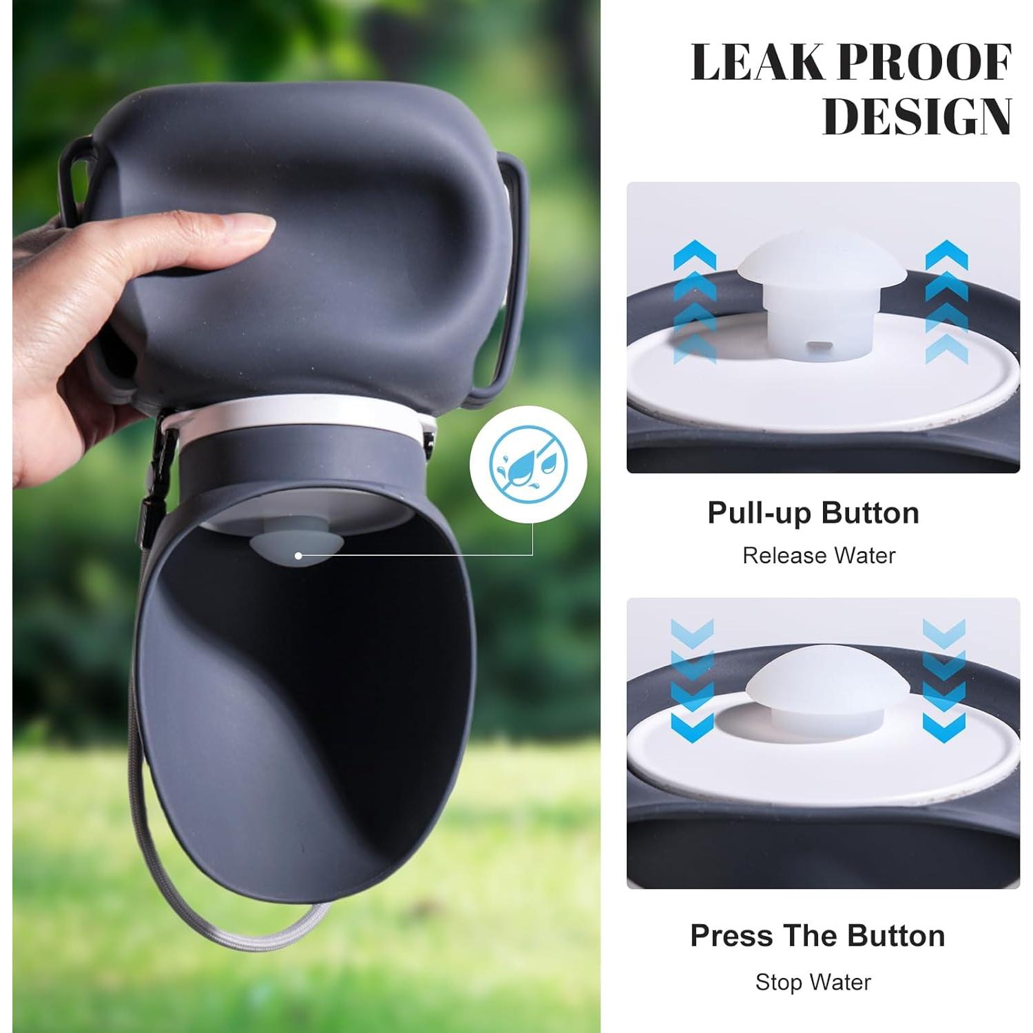 Botella de Agua Plegable para Perros NVTED 800ml a Prueba de Fugas