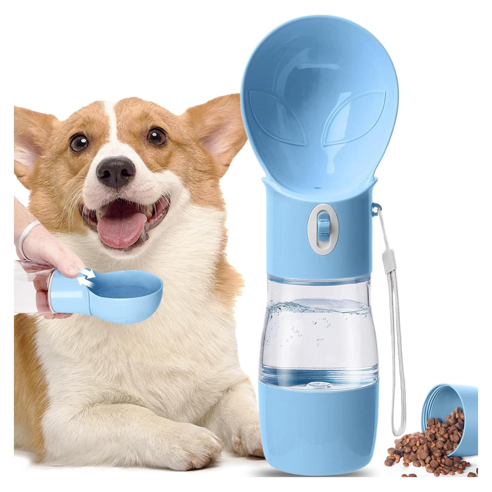 Botella de Agua para Perros ARMLULU 3 en 1 Azul 245ml