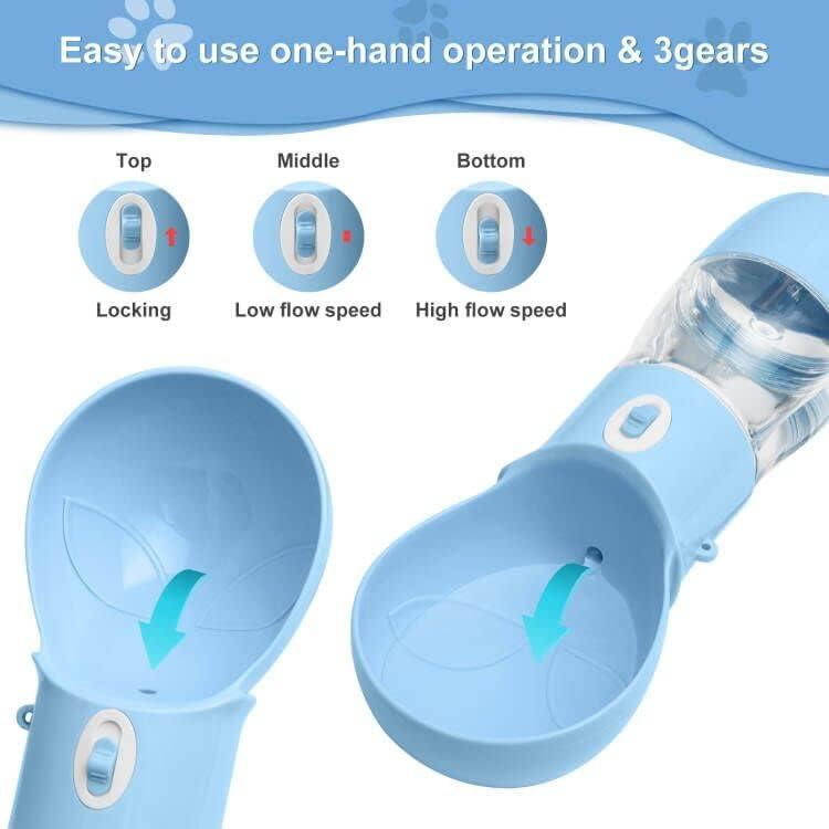 Botella de Agua para Perros ARMLULU 3 en 1 Azul 245ml