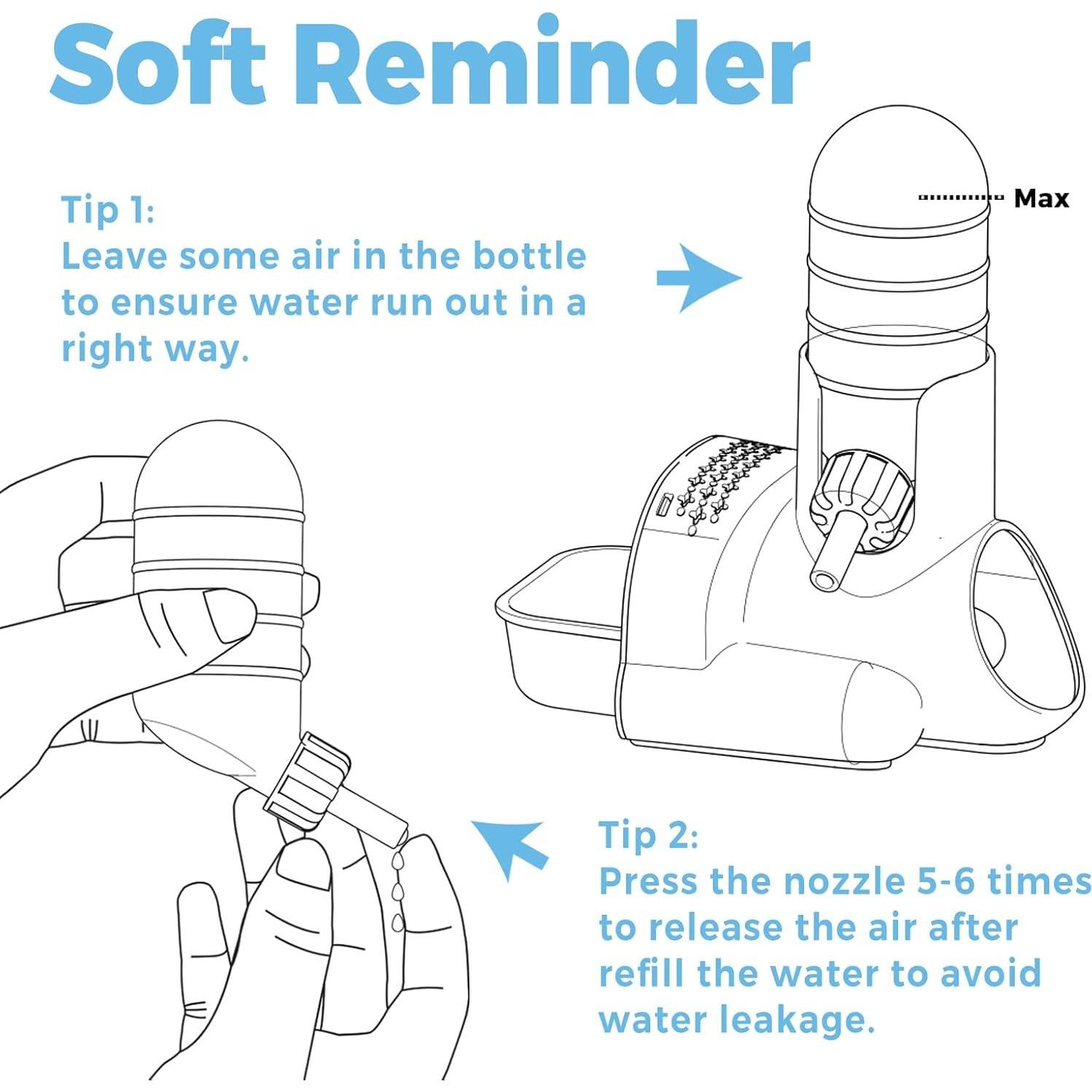 Botella de Agua 3 en 1 VANNON para Hámster 120ml a Prueba de Fugas