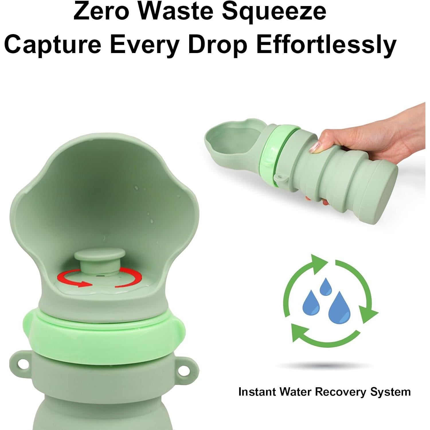 Botella de Agua Plegable para Perros DW001 Silicona Rosa 414ml