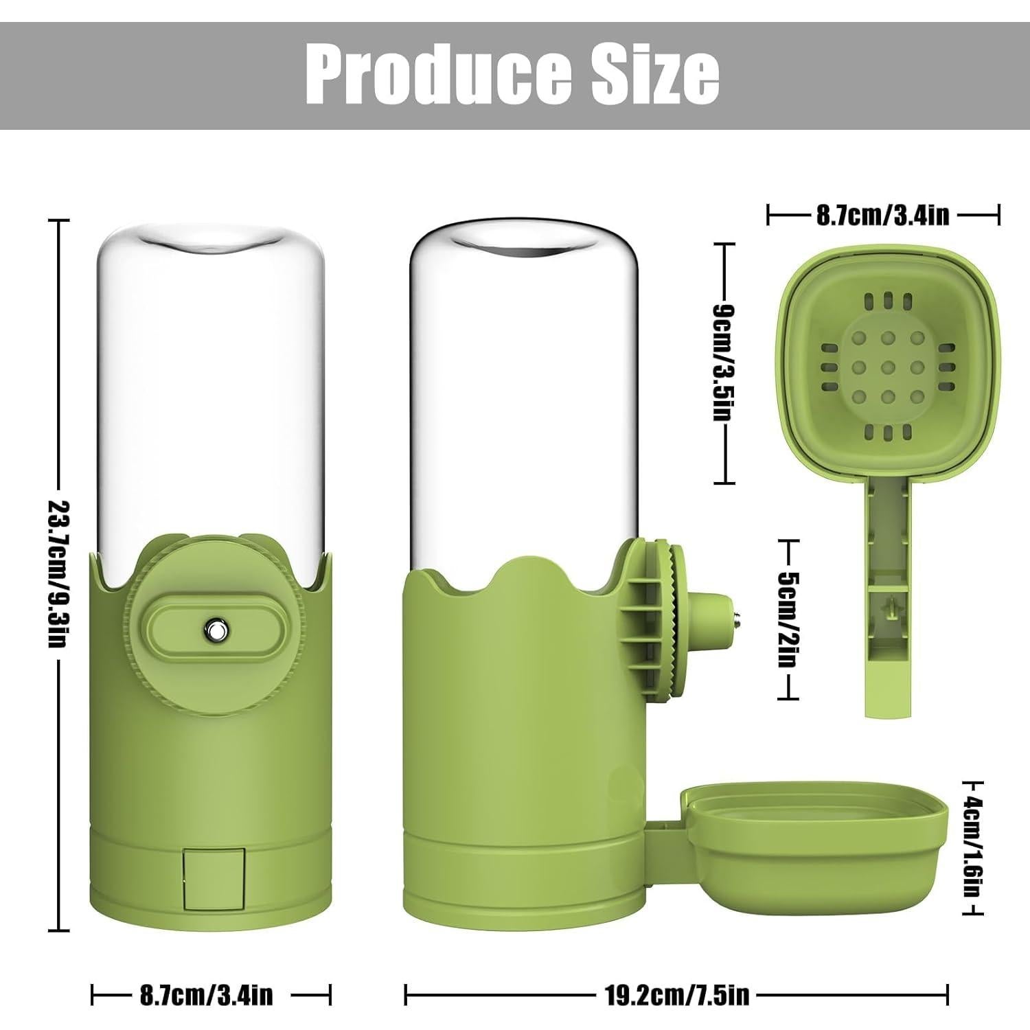 Botella de Agua para Mascotas TOKAYIFE 750ml Verde