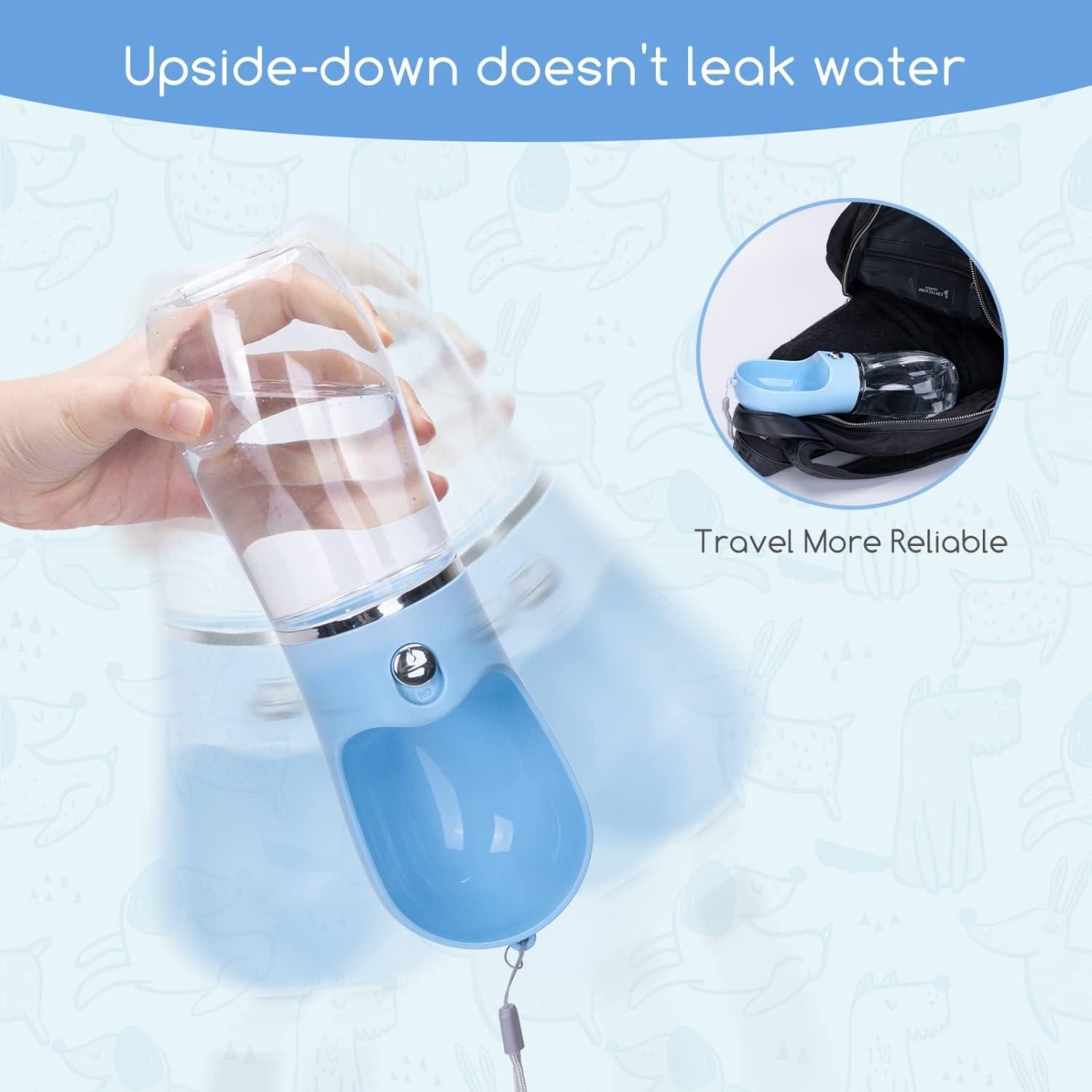 Botella de Agua para Perros Nobleza 0.38L a Prueba de Fugas